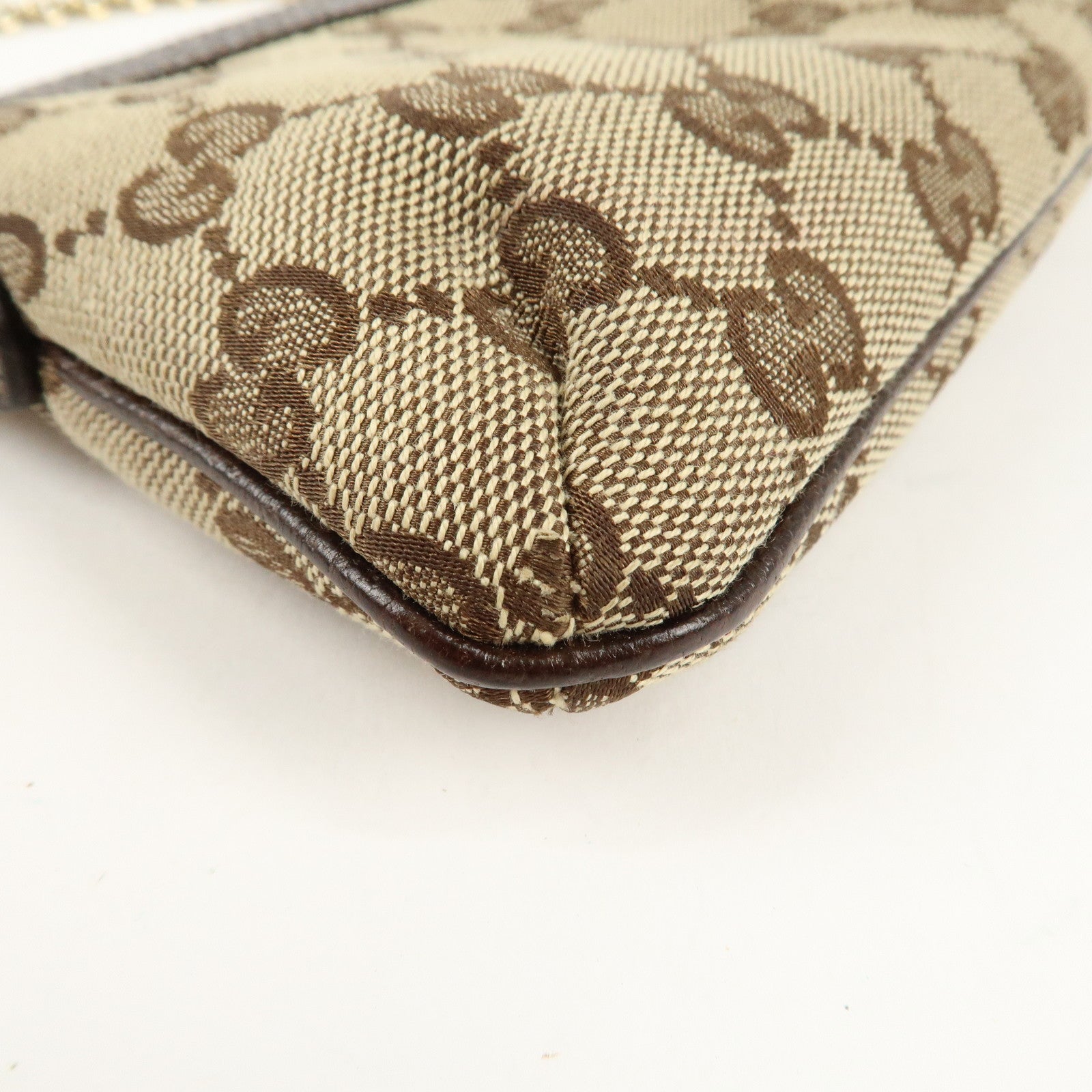 GUCCI GG Canvas Leather Chain Hand Bag 170050 205027 Brown Used