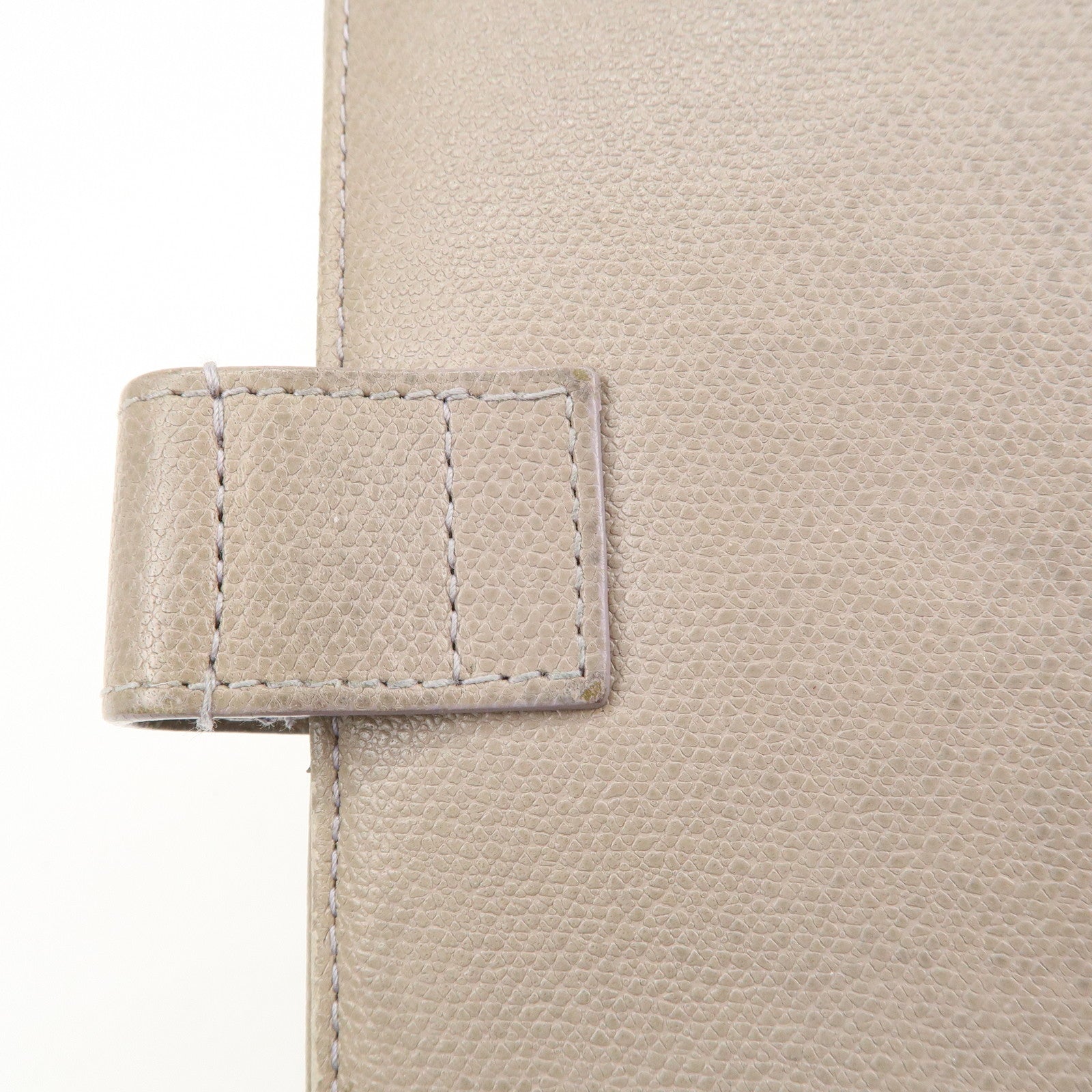 CHANEL COCO Button Leather Agenda Cover Gray Used