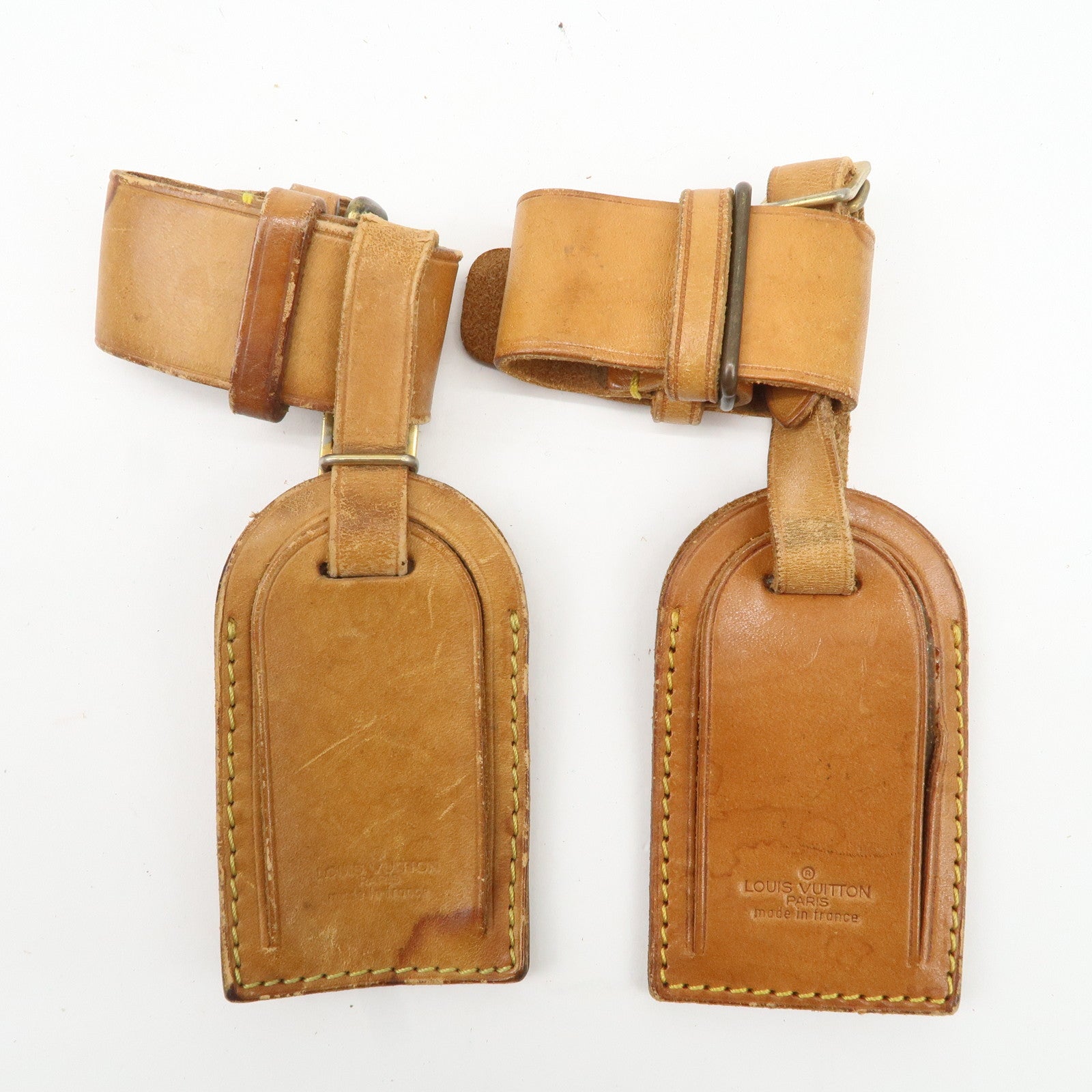 Louis Vuitton Set of 10 Leather Name Tag & Poignet Natural Used