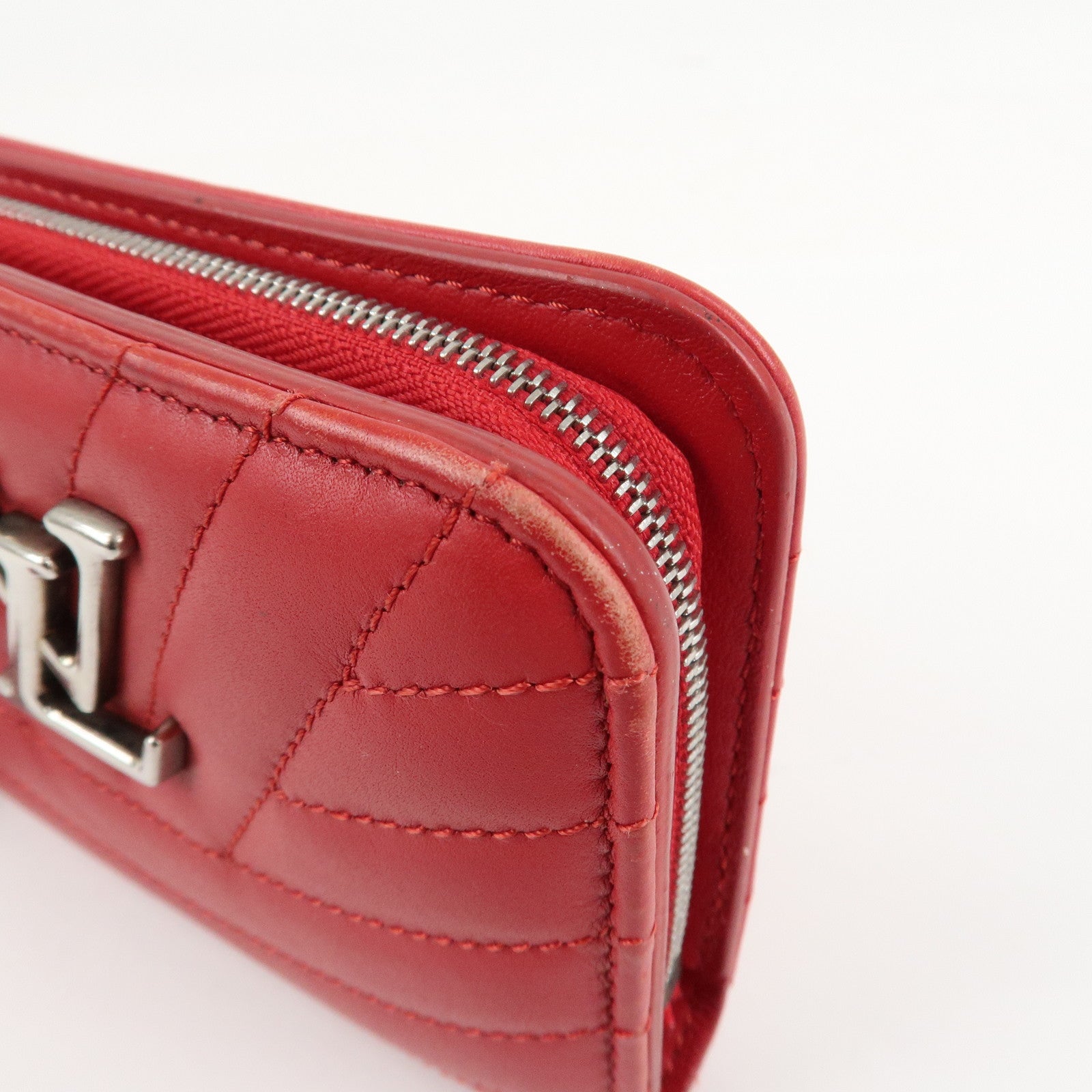 Louis Vuitton Zipped Compact Wallet Rouge M63790 Used