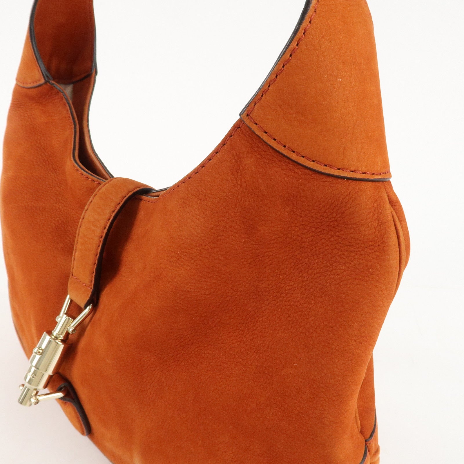 GUCCI New Jackie Suede Shoulder Bag Orange 277520 Used