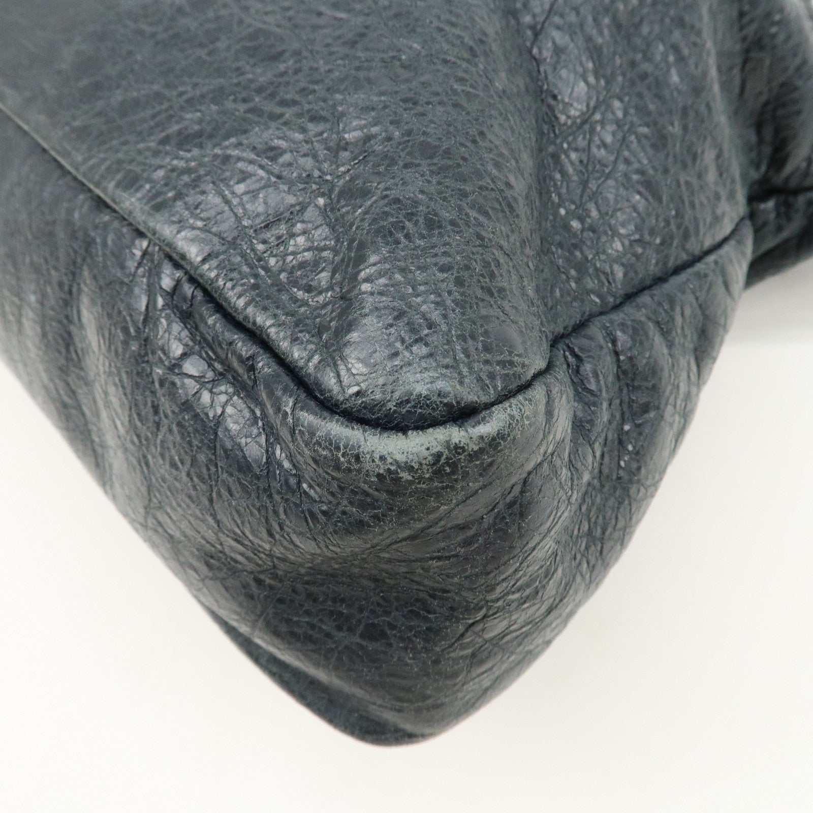 BALENCIAGA The Giant Town Leather 2Way Hand Bag Navy 285434 Used