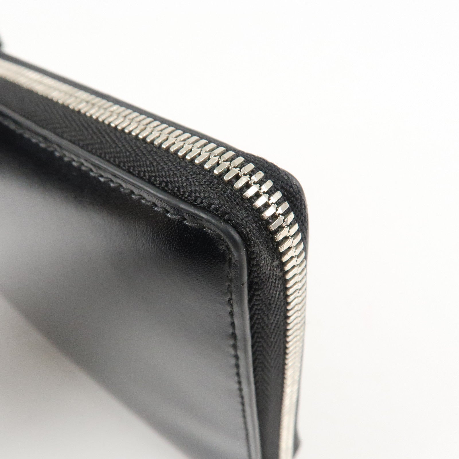 BALENCIAGA Leather Essentials Continental Wallet Black 664041 Used