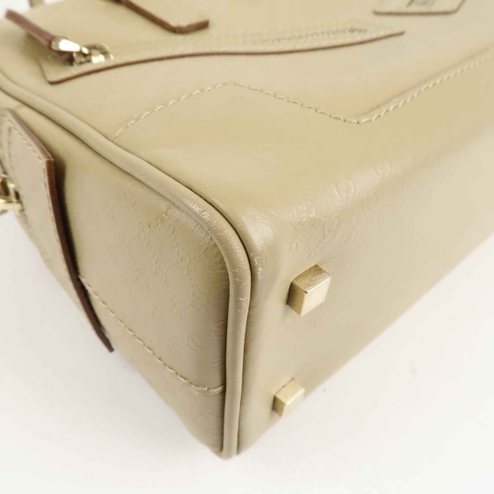 GUCCI Micro Guccissima Leather Hand Bag Beige 000.0852.2123 Used