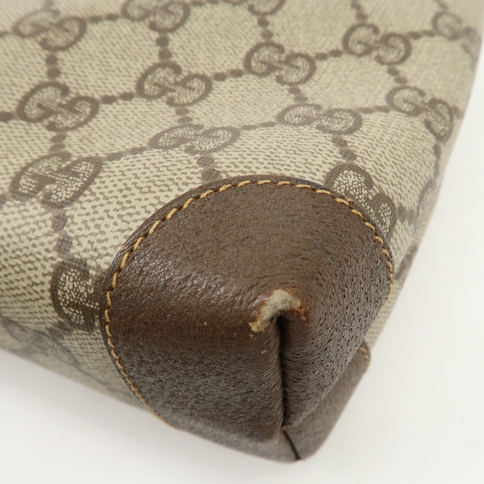 GUCCI Old Gucci GG Plus Leather Shoulder Bag 007.56.0087 Used
