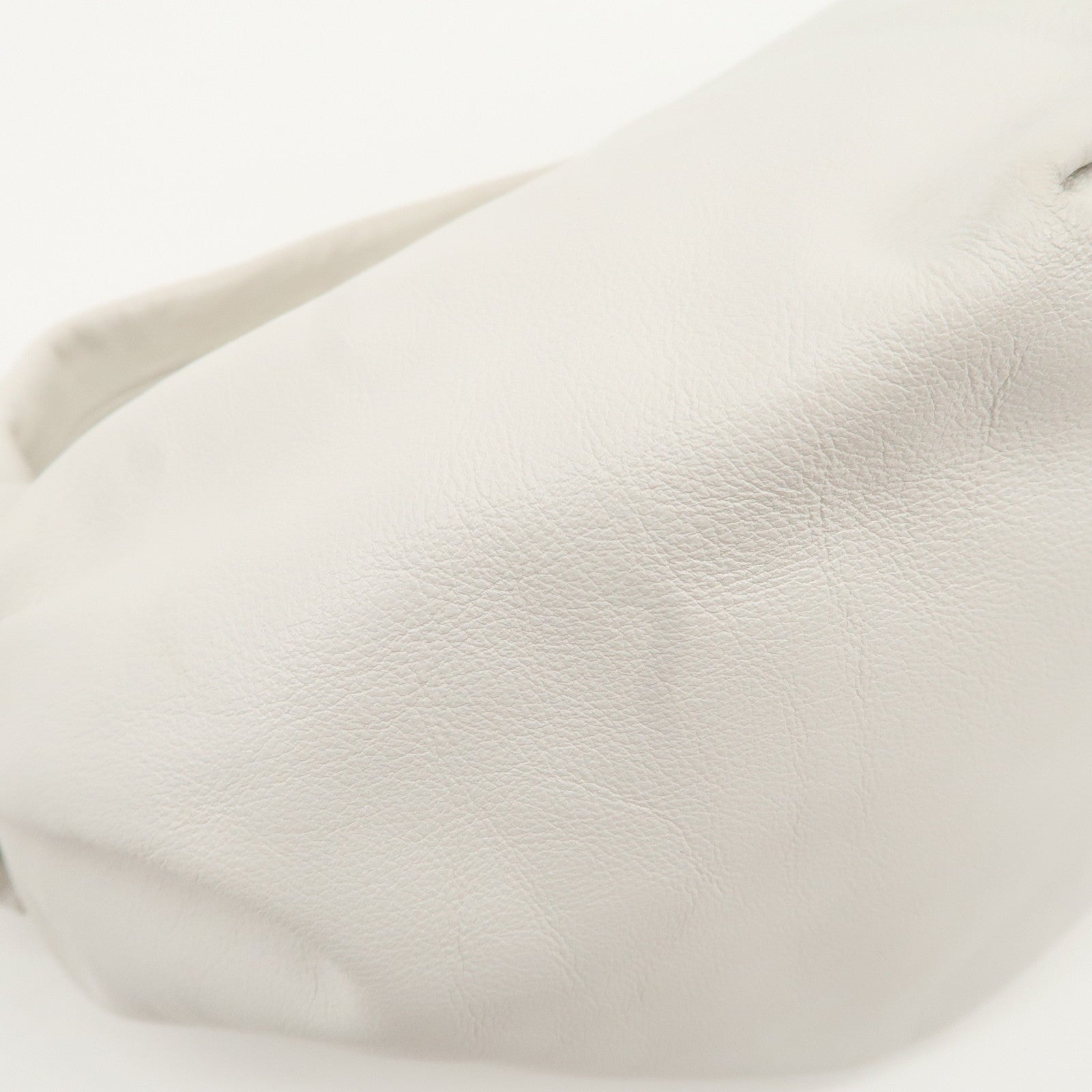 BOTTEGA VENETA Leather Double Knots Hand Bag White 629635 Used