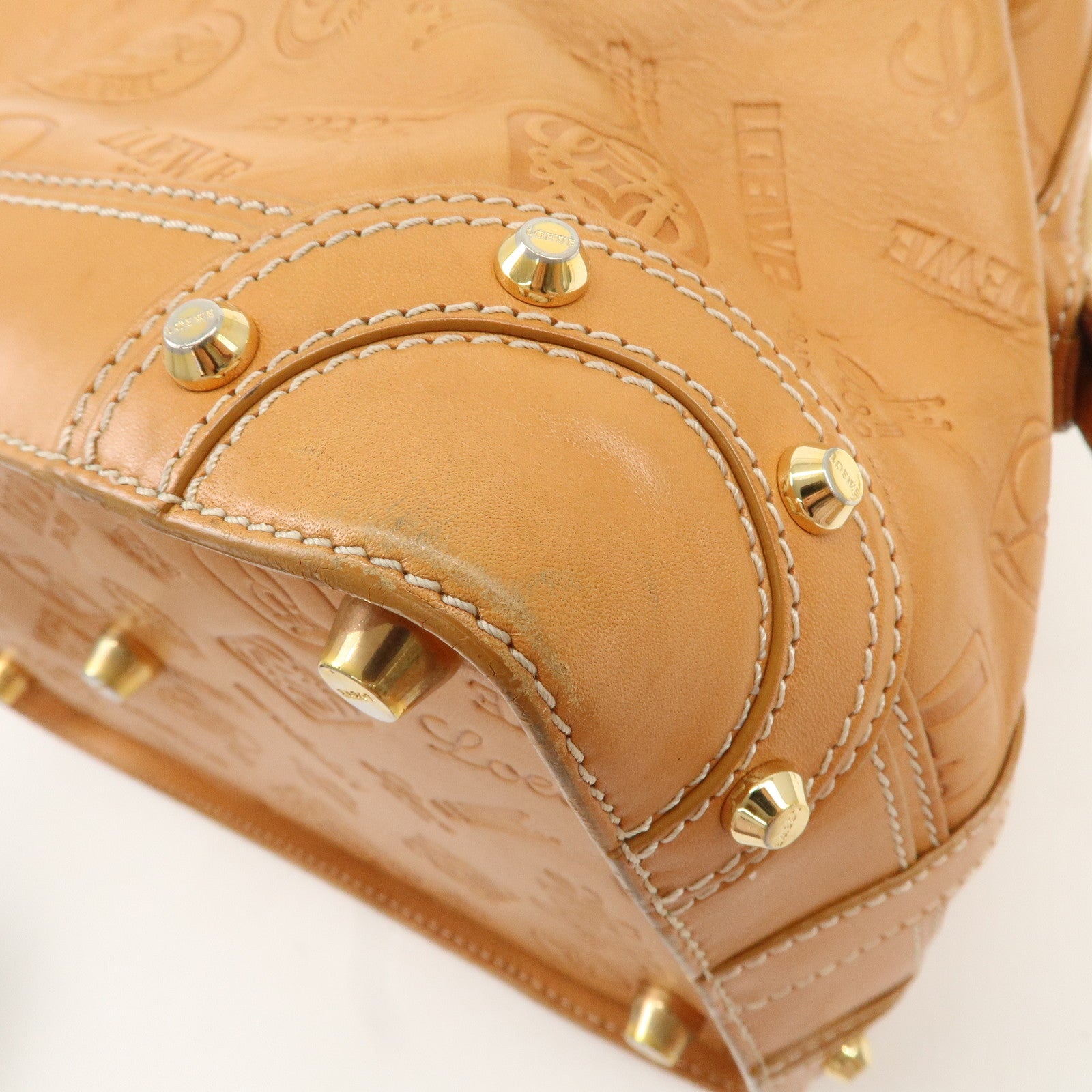 LOEWE Leather Doctor's Bag Boston Bag 160th Anniversary Used