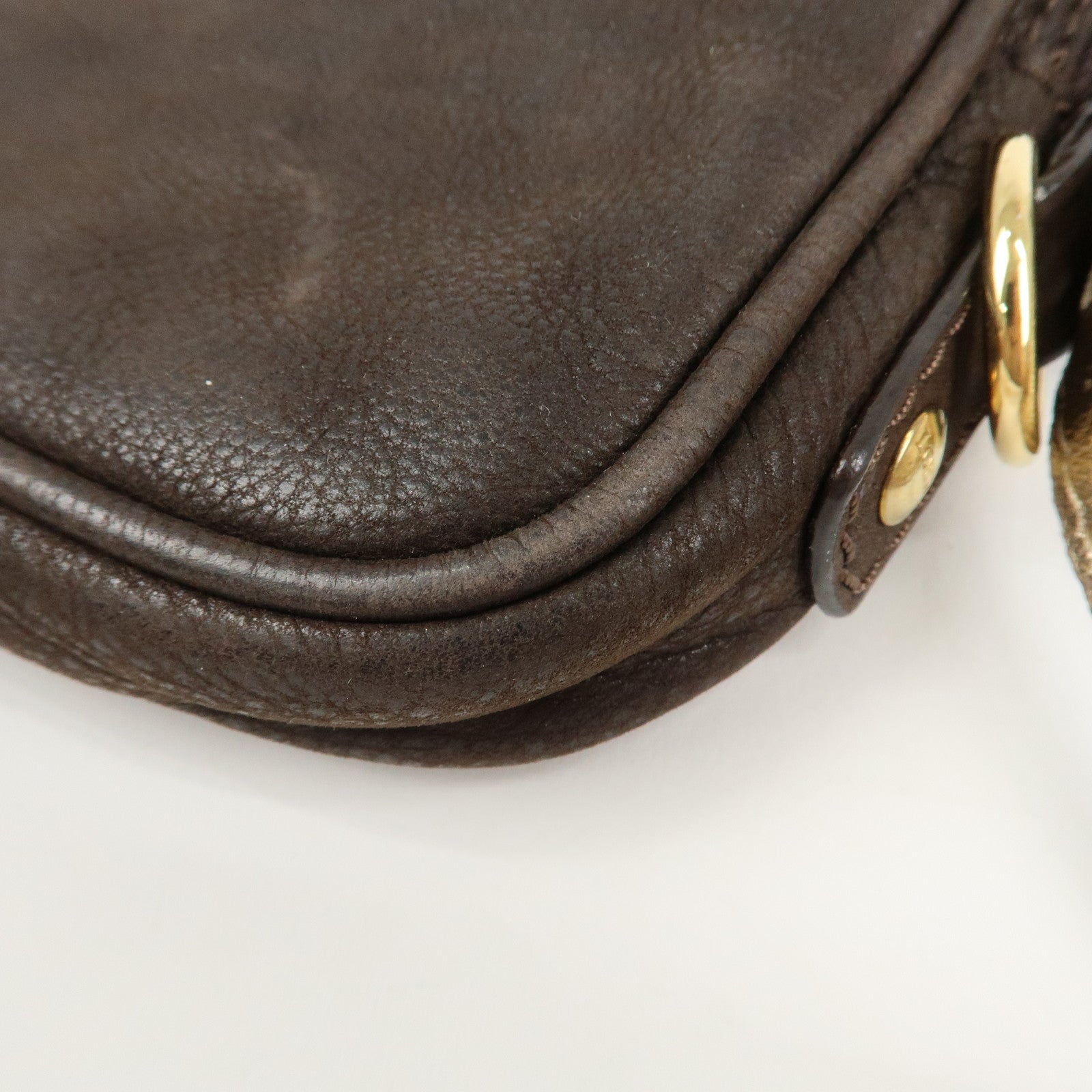 LOEWE Anagram Leather Mini Shoulder Bag Crossbody Bag Brown Used