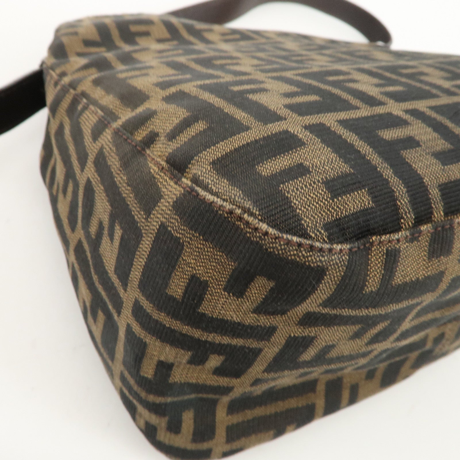 FENDI Zucca Canvas Leather Shoulder Bag Hand Bag 26423Used F/S Used