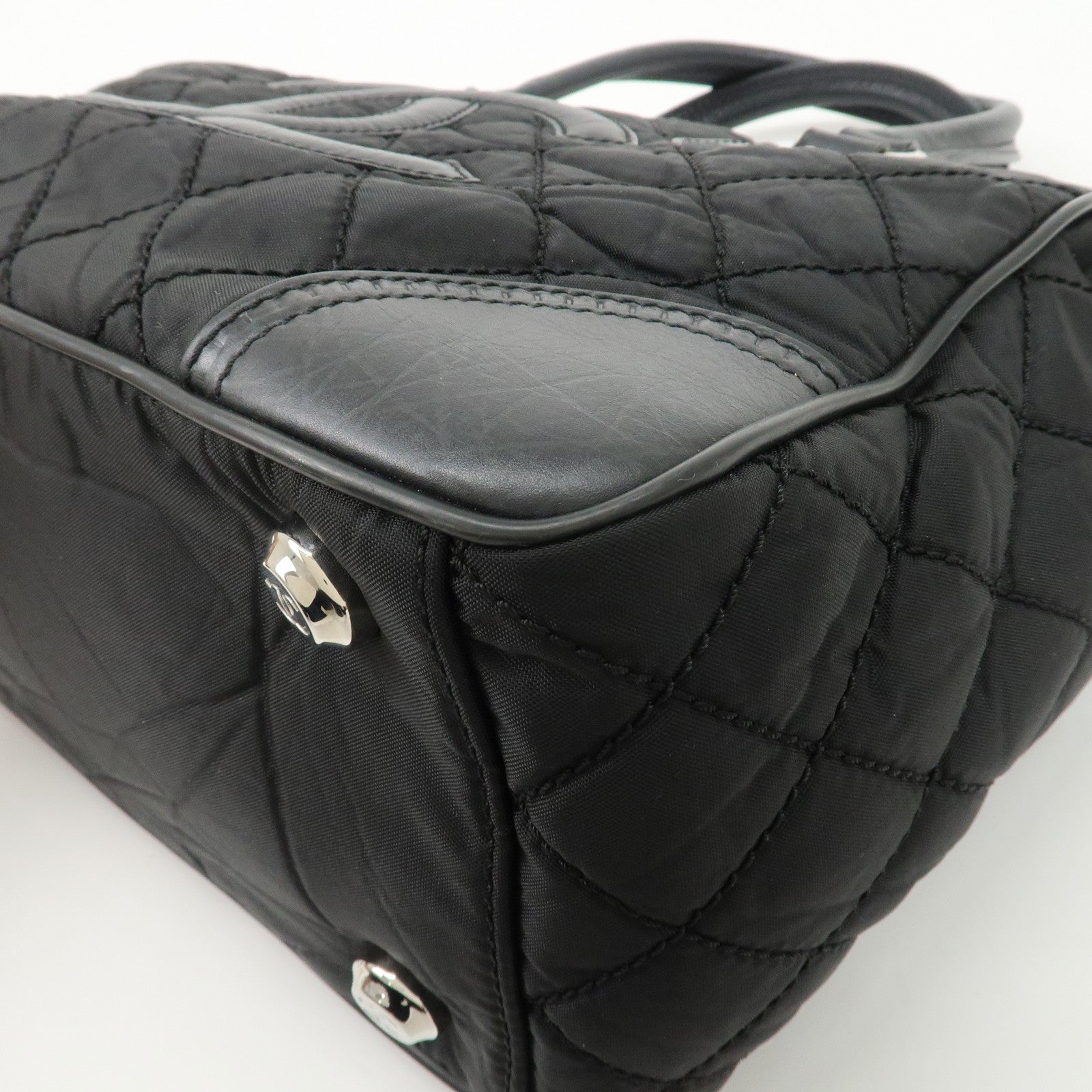 CHANEL Paris New York Wild Stitch Nylon Leather Coco Mark Tote Bag Used