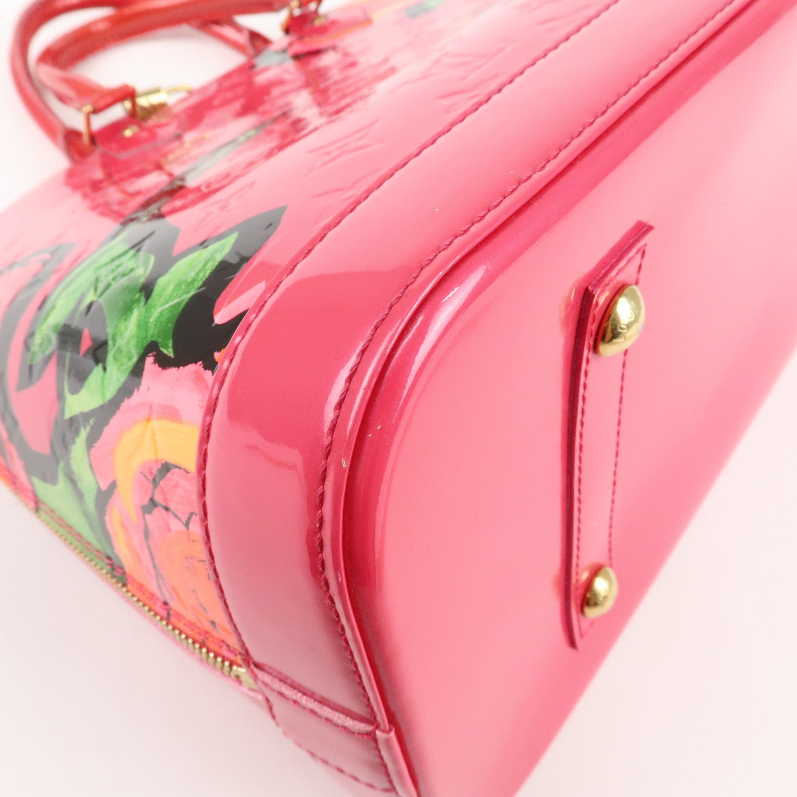 Louis Vuitton Monogram Vernis Alma MM Hand Bag Rose M93686 Used