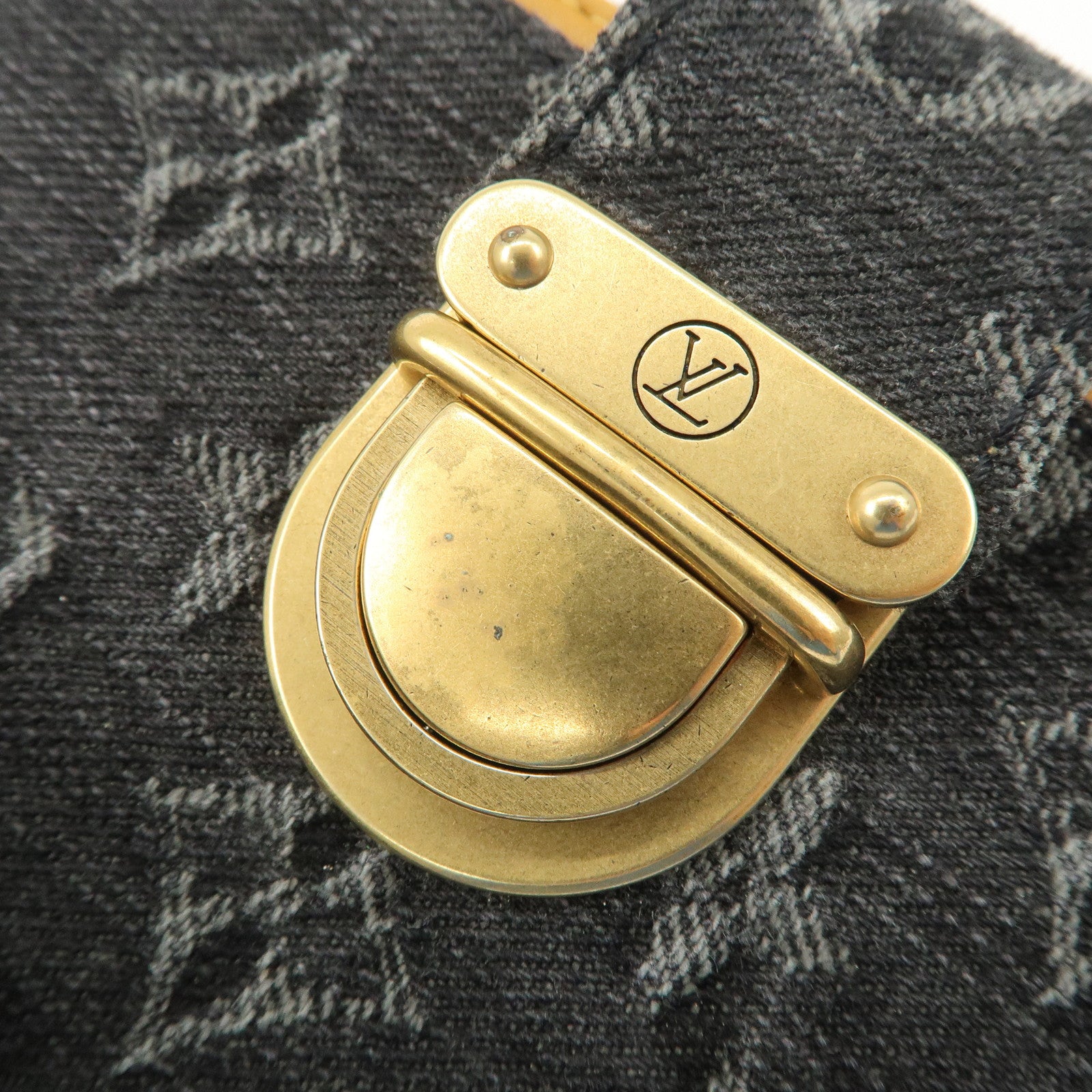 Authc Louis Vuitton Monogram Denim Agenda PM Planner Cover Noir R21038 Used