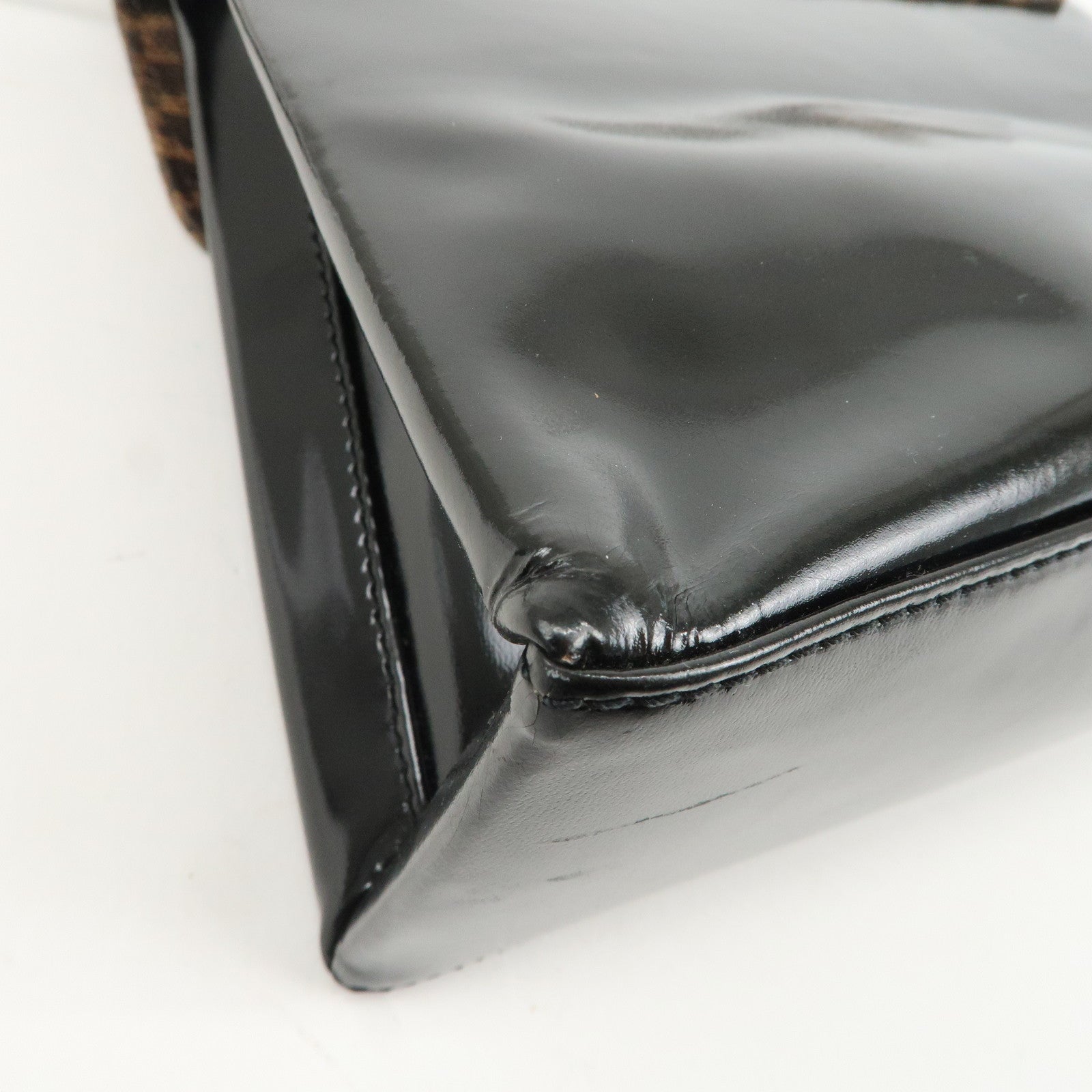 LOEWE Velazquez Patent Leather Coating Suede 2Way Bag Used