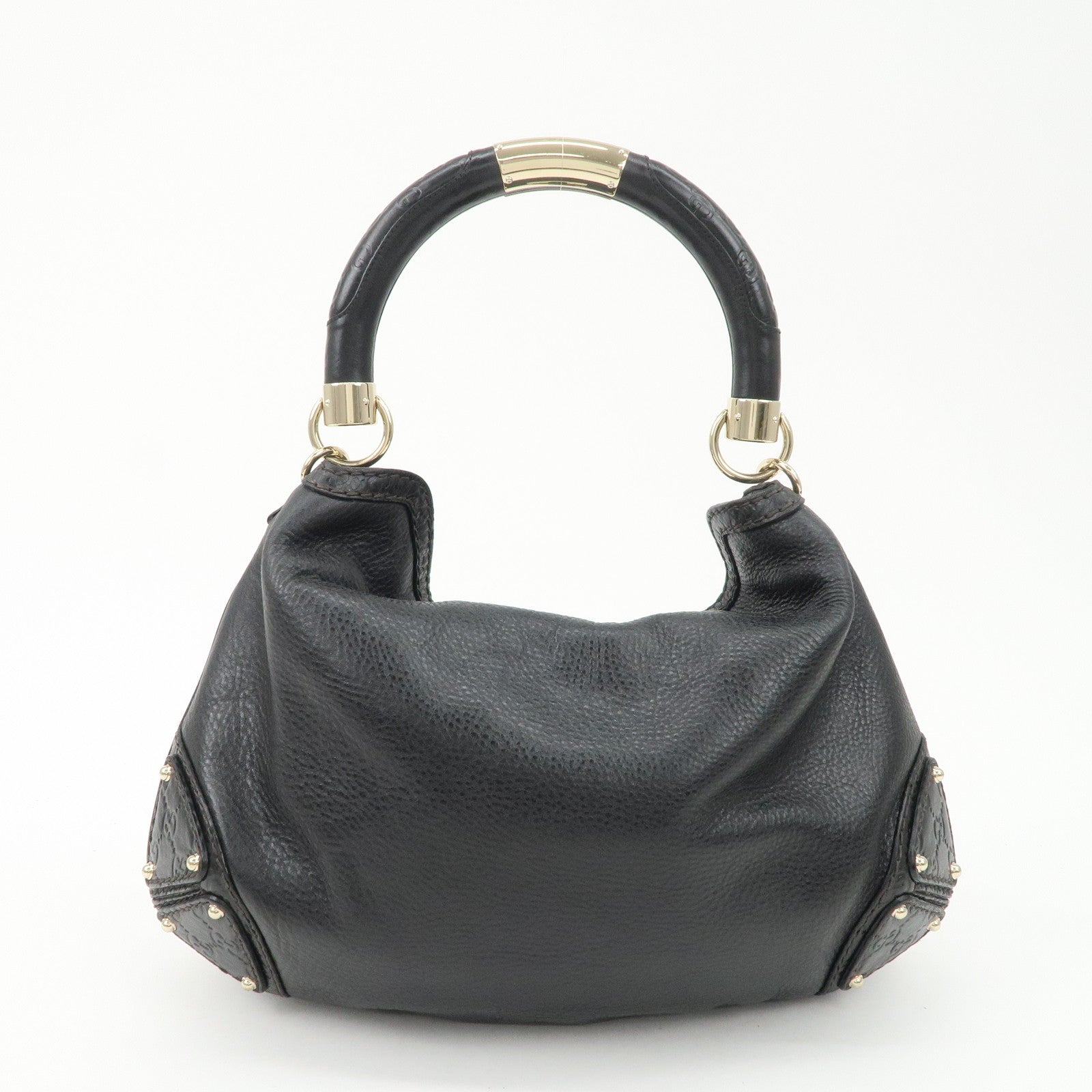 GUCCI Guccissima Leather 2Way Shoulder Bag Black 185566