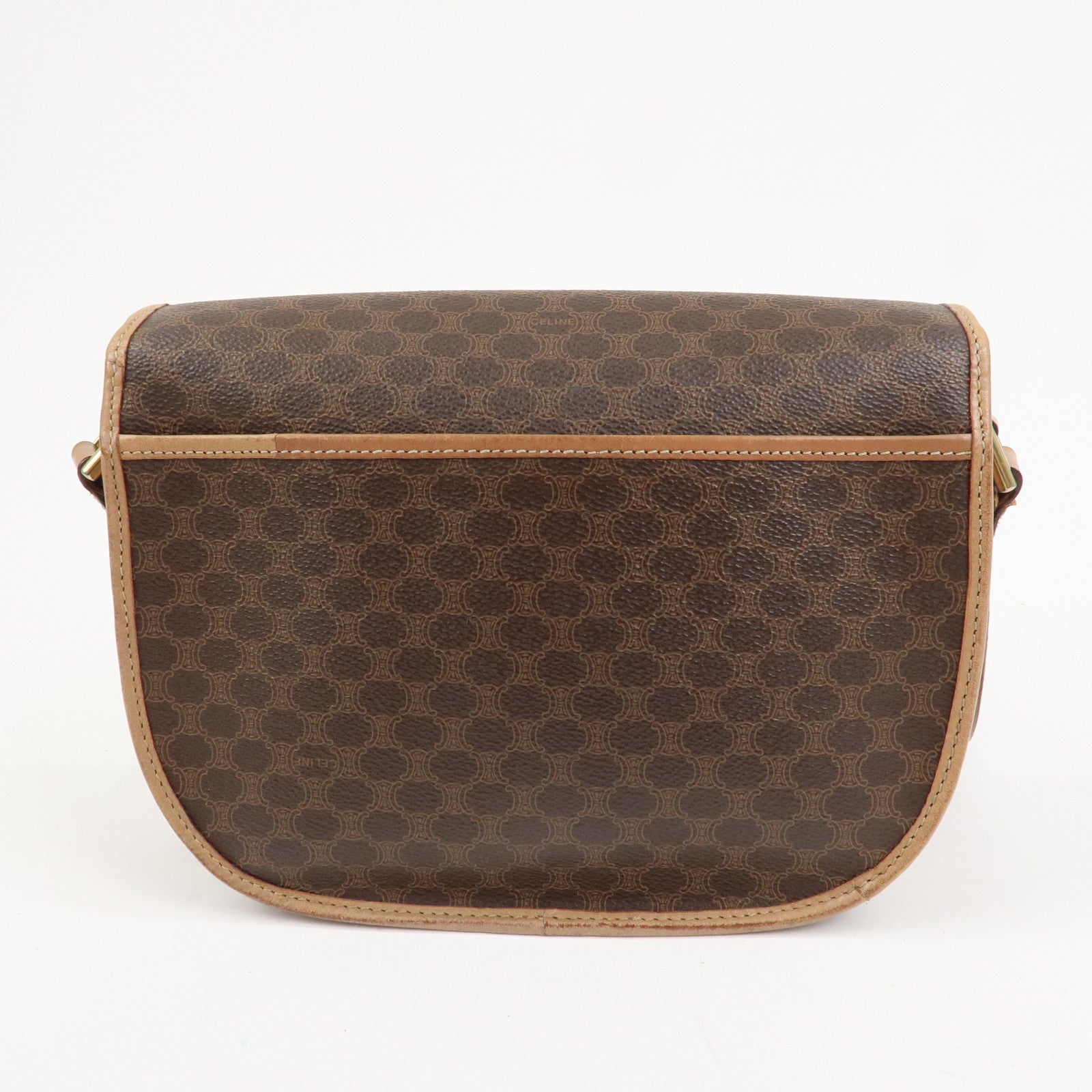 CELINE Macadam PVC Leather Shoulder Bag Crossbody Bag Brown