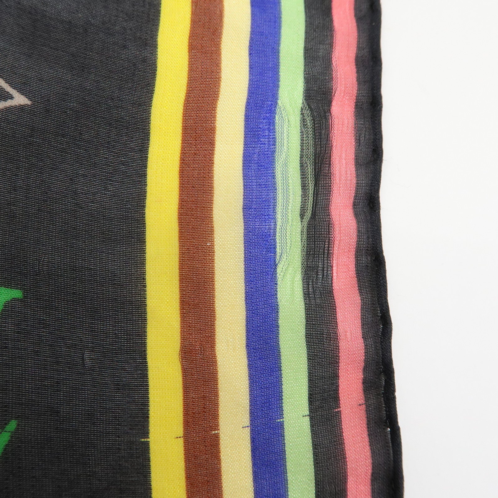 Louis Vuitton Monogram Silk 100% Scarf Multicolor Noir Black