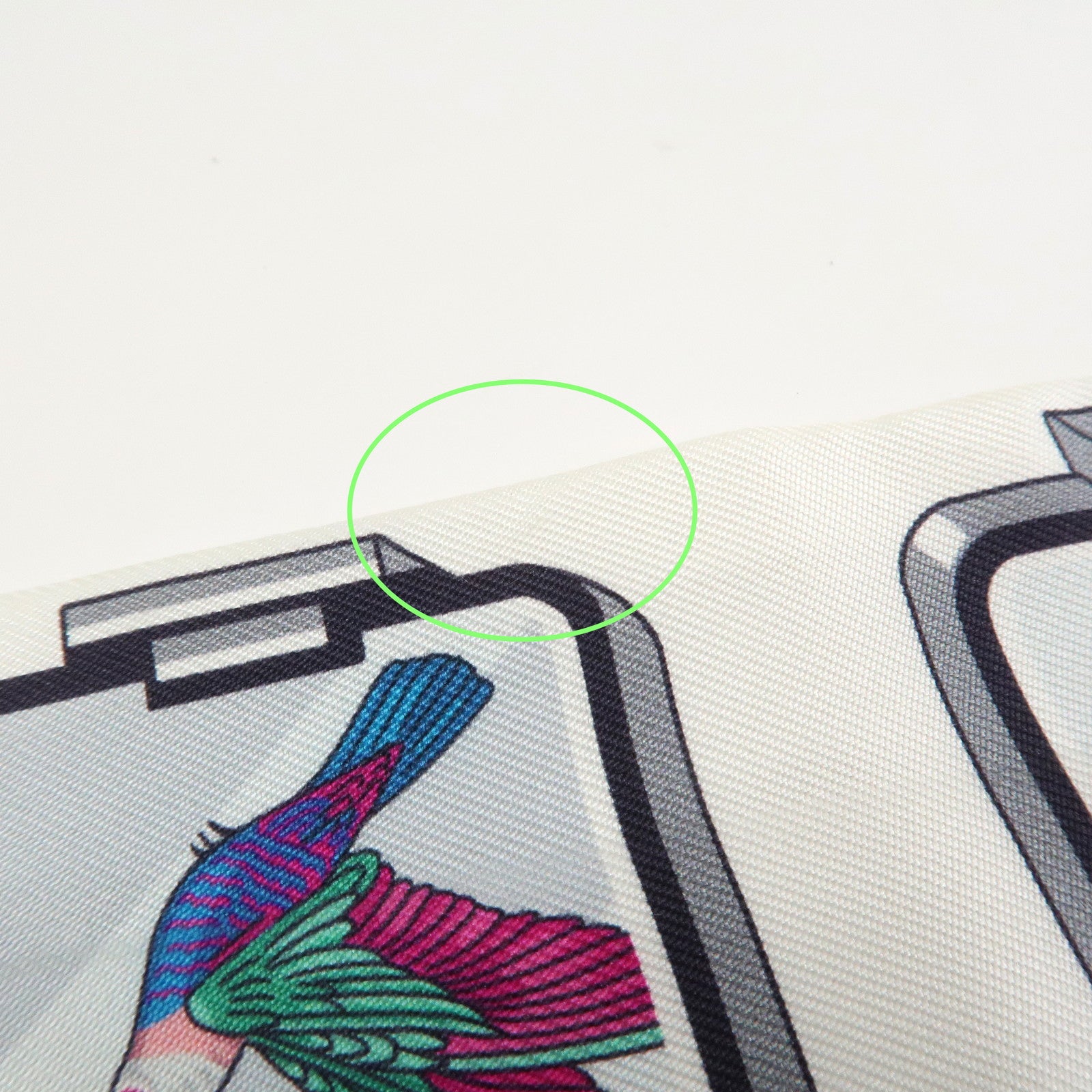 HERMES Twilly Silk 100% HERMES STORY Scarf White