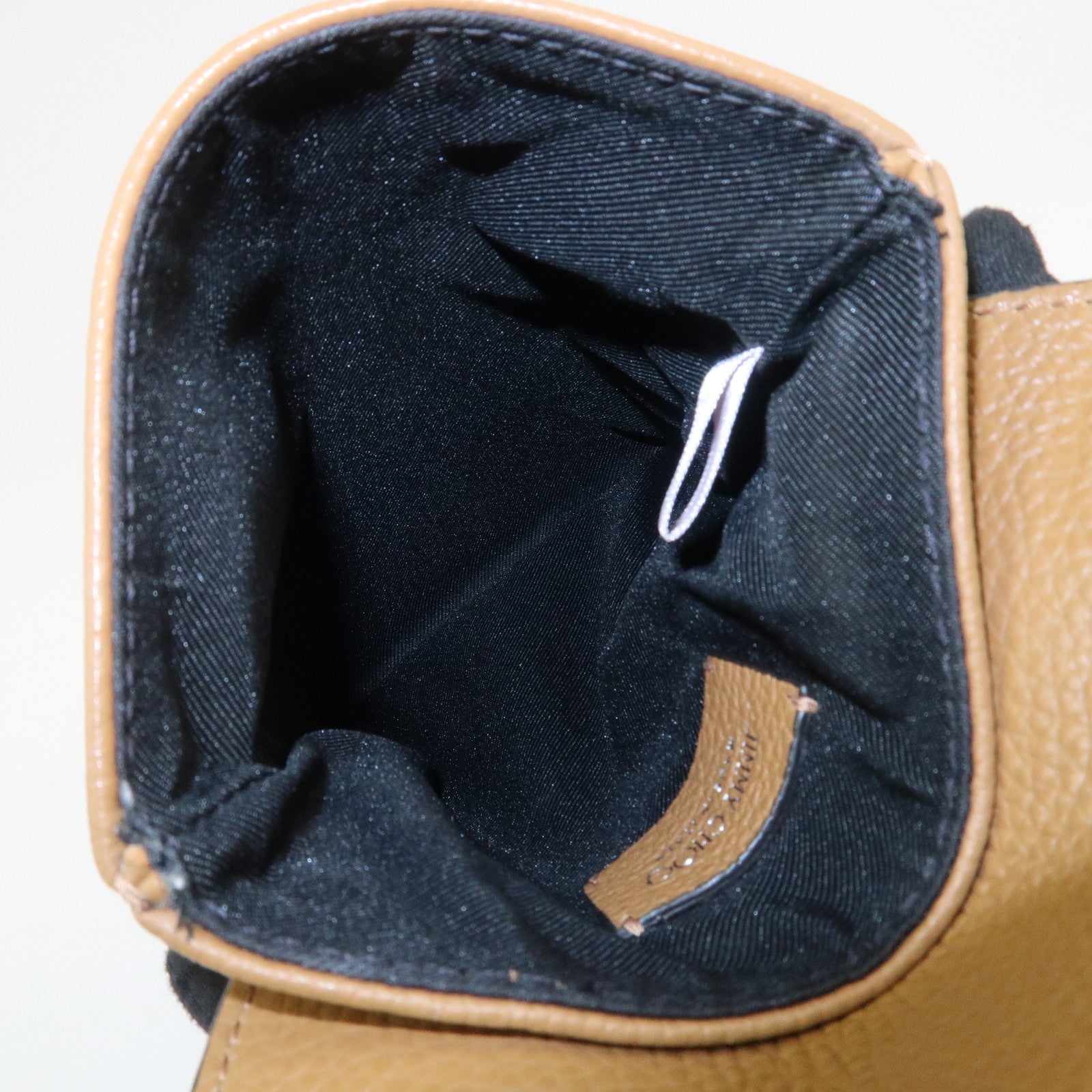 JIMMY CHOO Leather KIMI MESSANGER Studs Shoulder Bag Brown