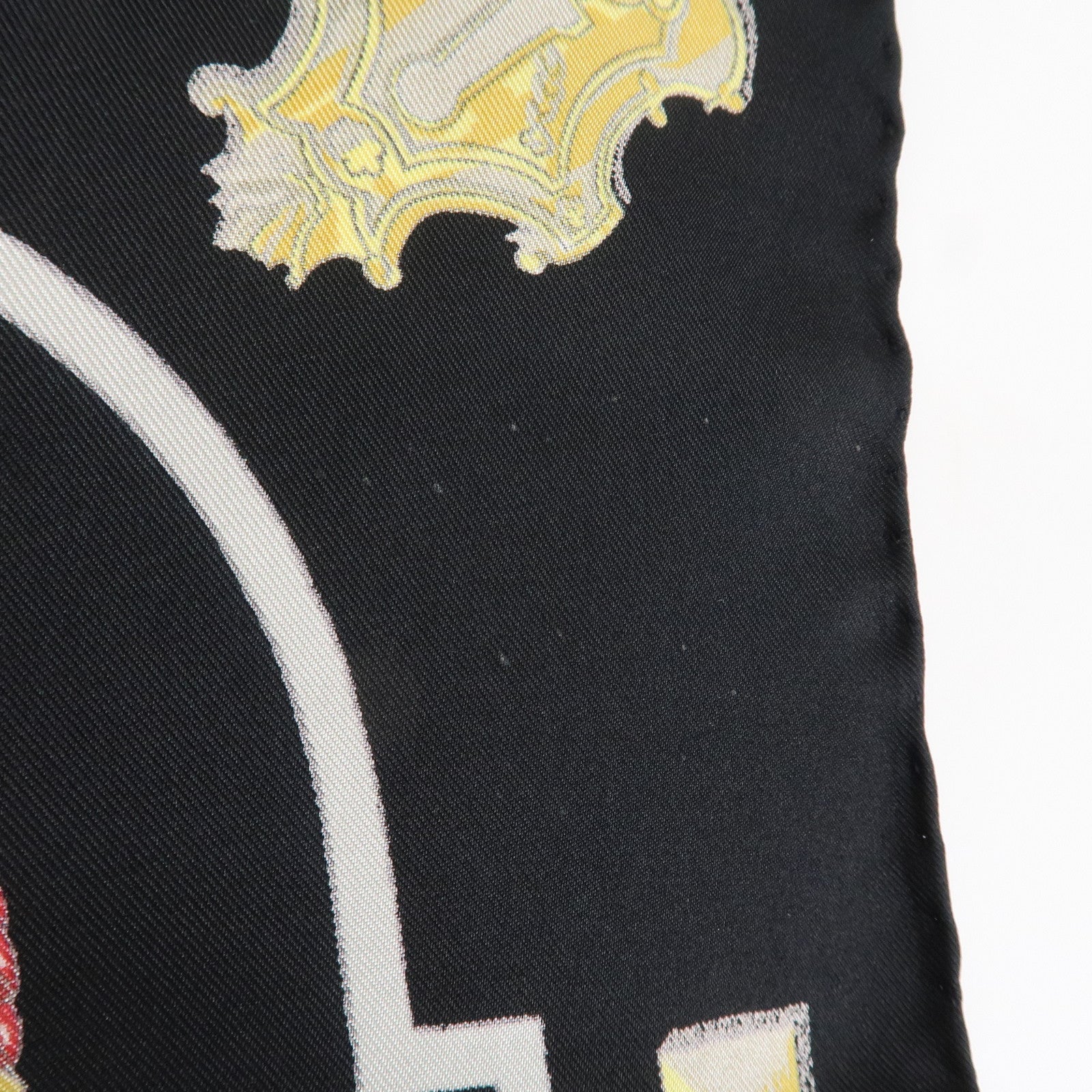 HERMES Carre 90 Silk 100% Scarf LES CLES THE KEYS RARE Black Gold Used