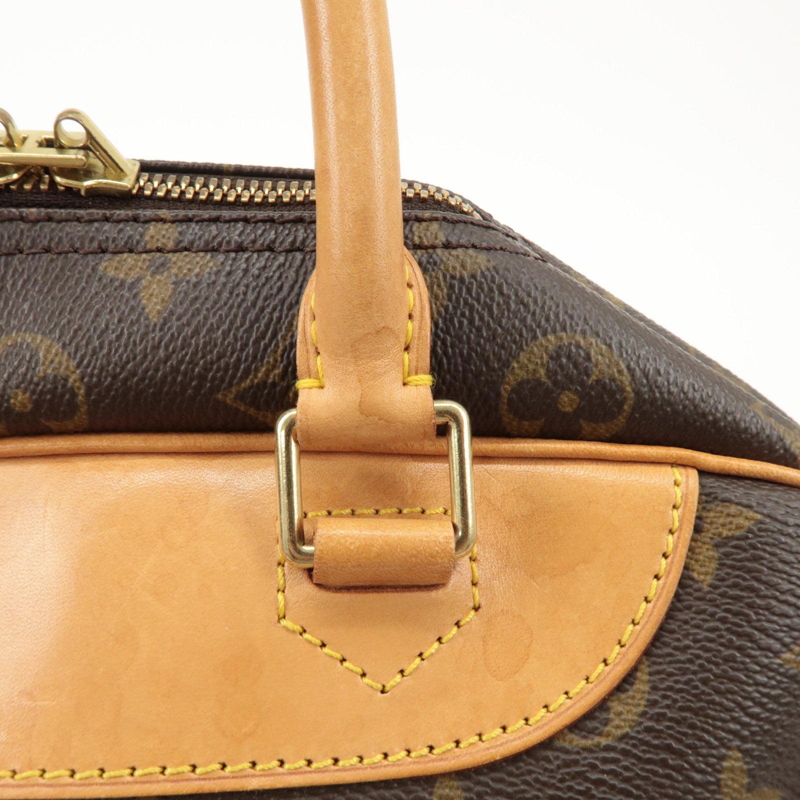 Louis Vuitton Monogram Deauville Hand Bag Brown M47270 Used