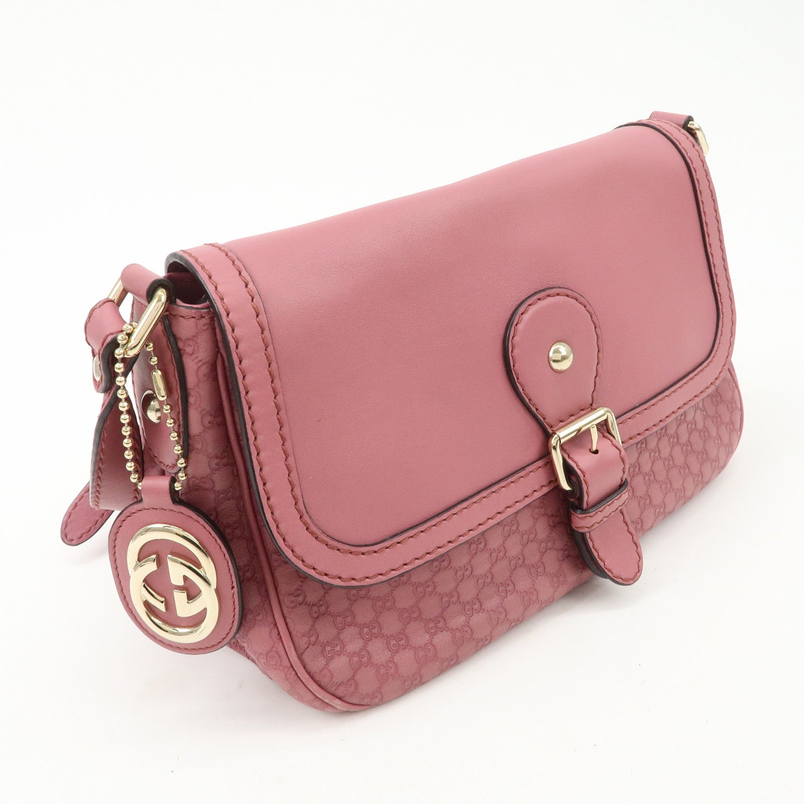 GUCCI Sukey Micro Guccissima Leather Shoulder Bag Pink 193604
