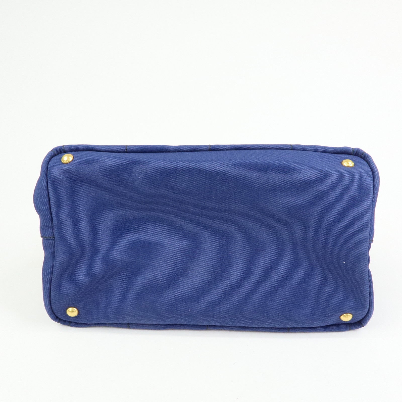 PRADA Triangle Logo Canapa Canvas 2Way Tote Hand Bag Blue BN2642