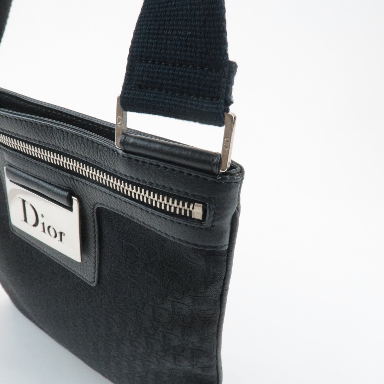 Christian Dior Trotter Street Chic Leather Canvas Shoulder Bag Used