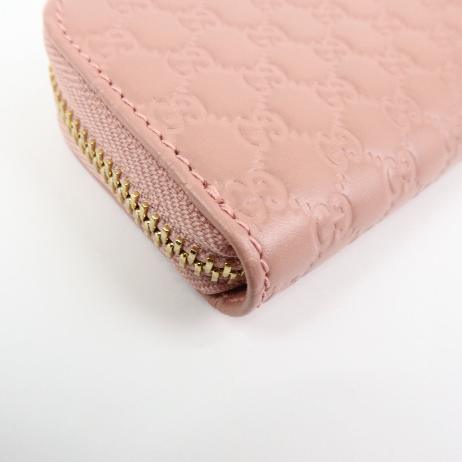 GUCCI Microguccissima Leather Coin Case Coin Purse Pink 449896