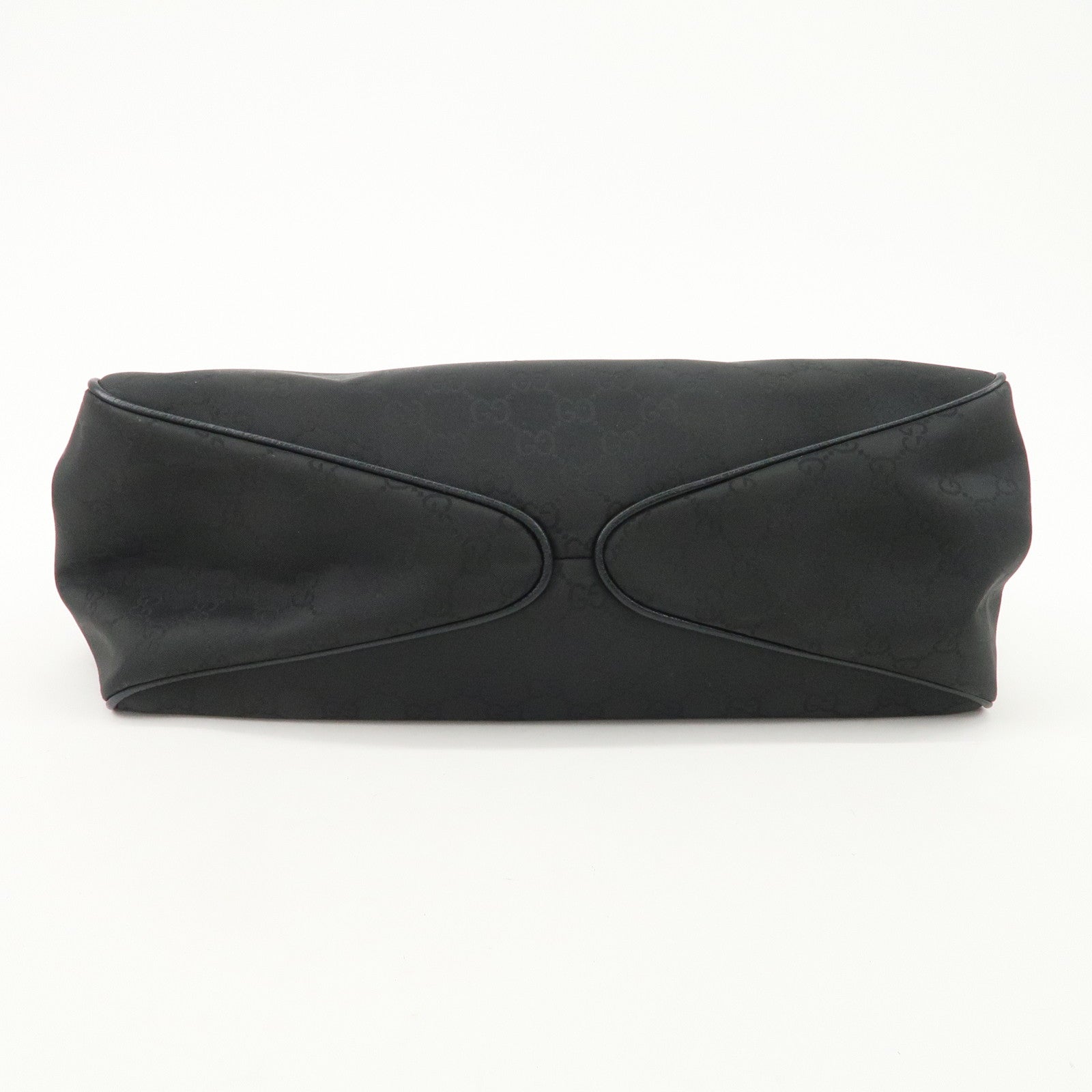 GUCCI GG Nylon Leather Shoulder Bag Hand Bag Black 257268