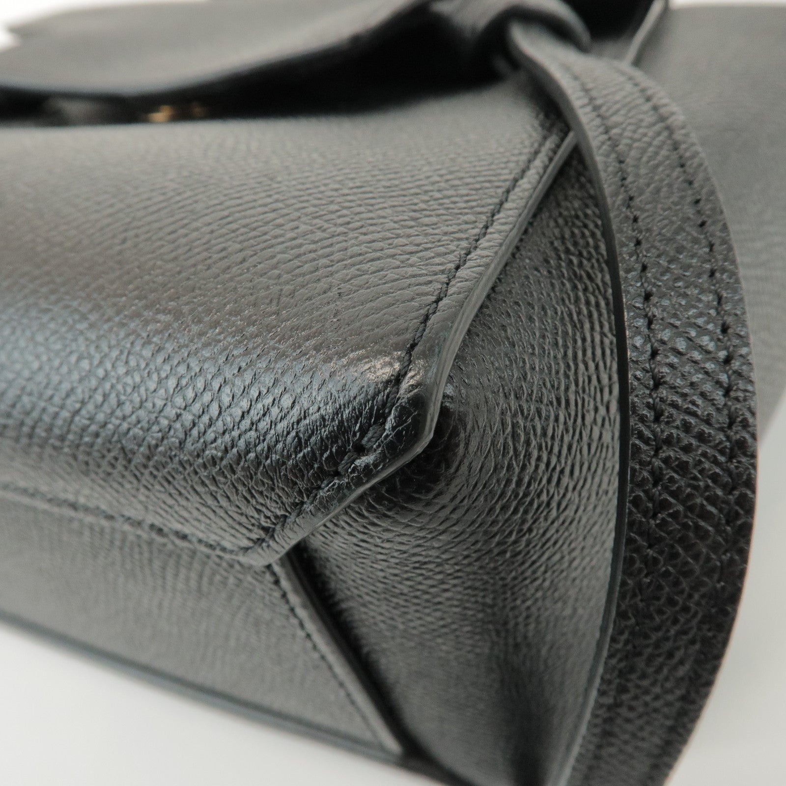 CELINE Belt Bag Leather 2WAY Bag Shoulder Bag Hand Bag Black