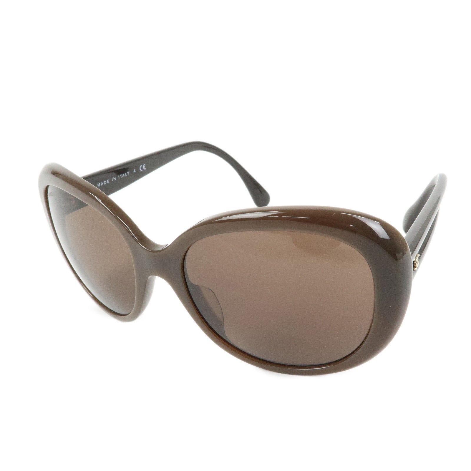 CHANEL COCO Mark Plastic Sunglasses Brown 5312-A 57□18