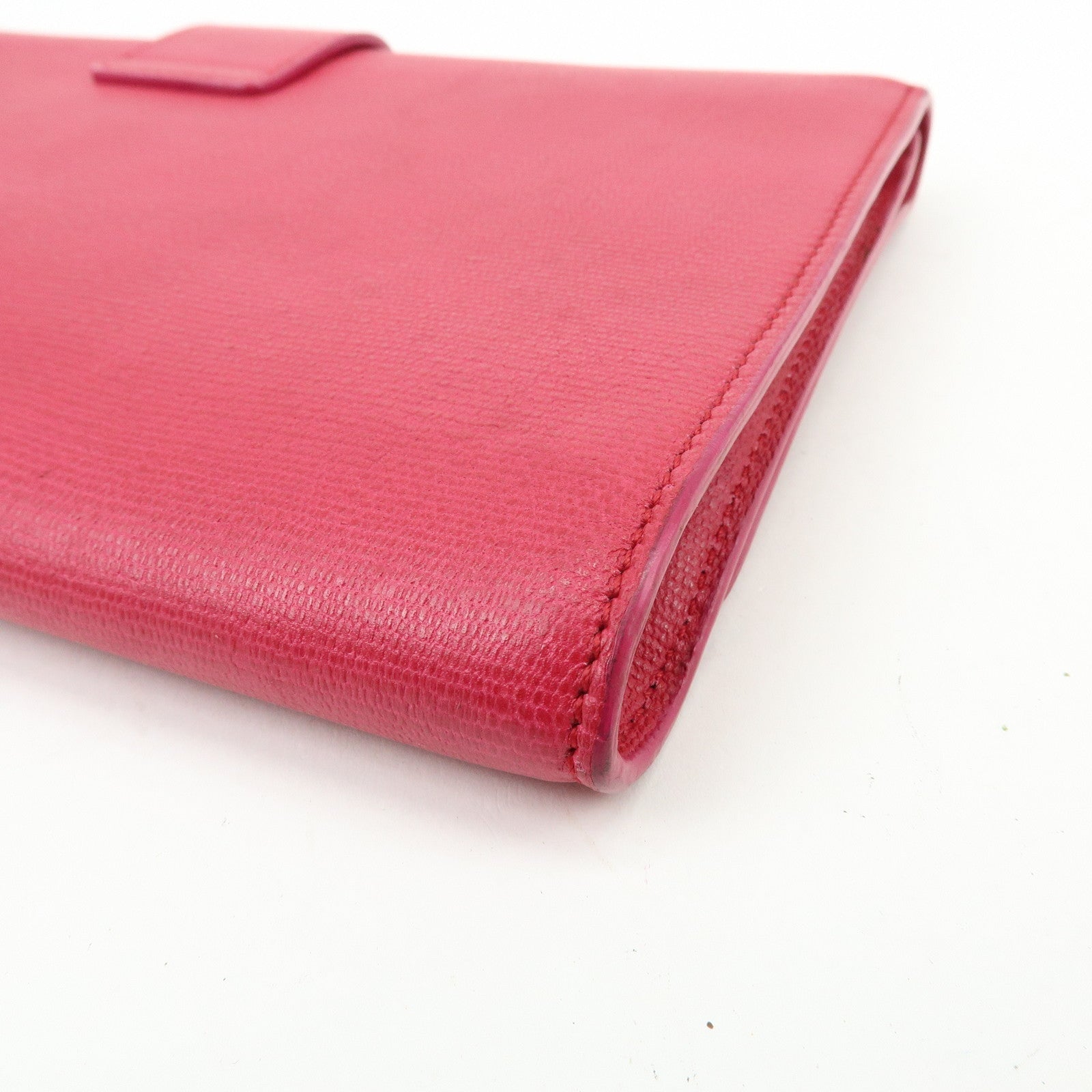 SAINT LAURENT PARIS Y Line Leather Clutch Bag Pouch Pink 265701
