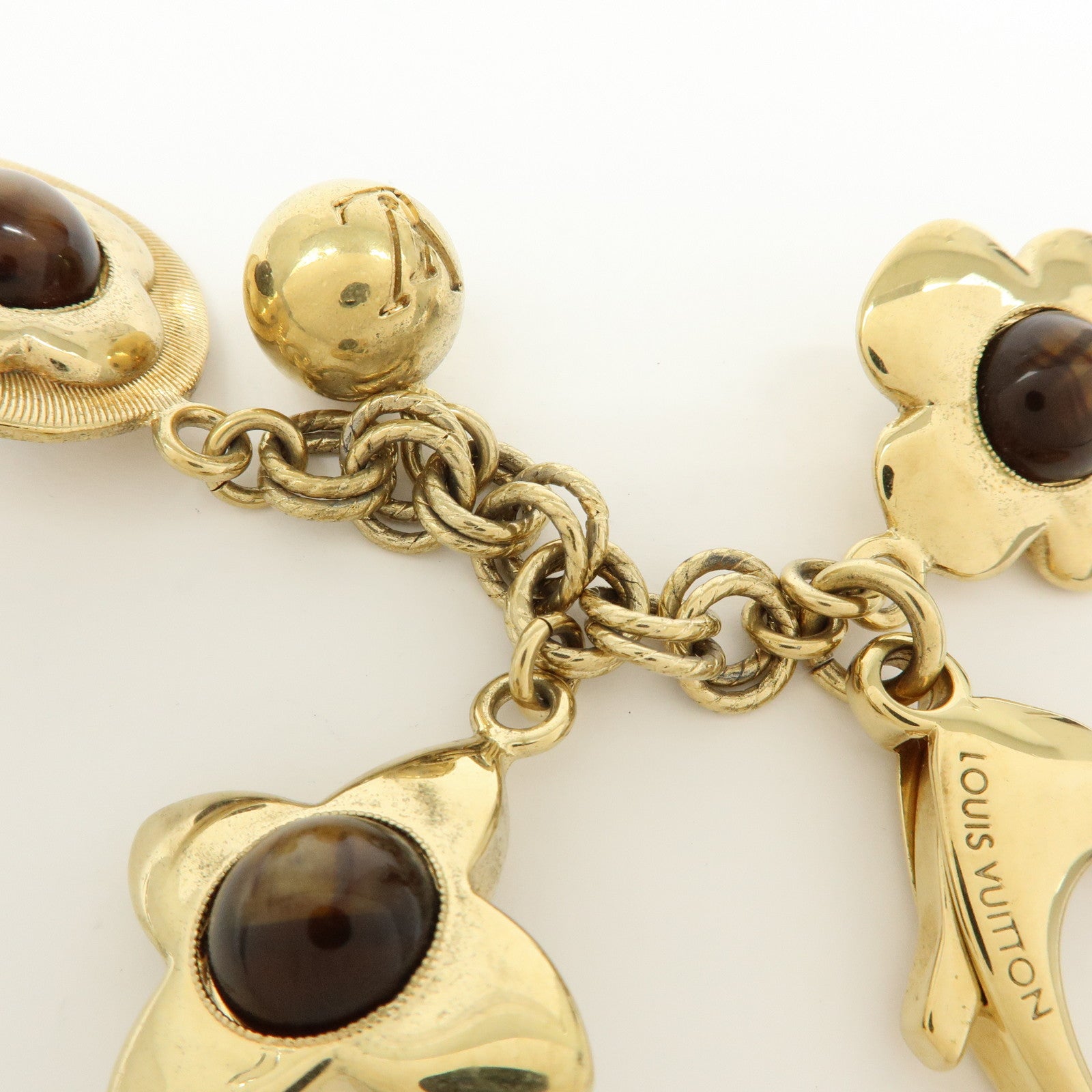 Louis Vuitton Metal Bijou Sac Tresor Bag Charm Gold Brown M66349