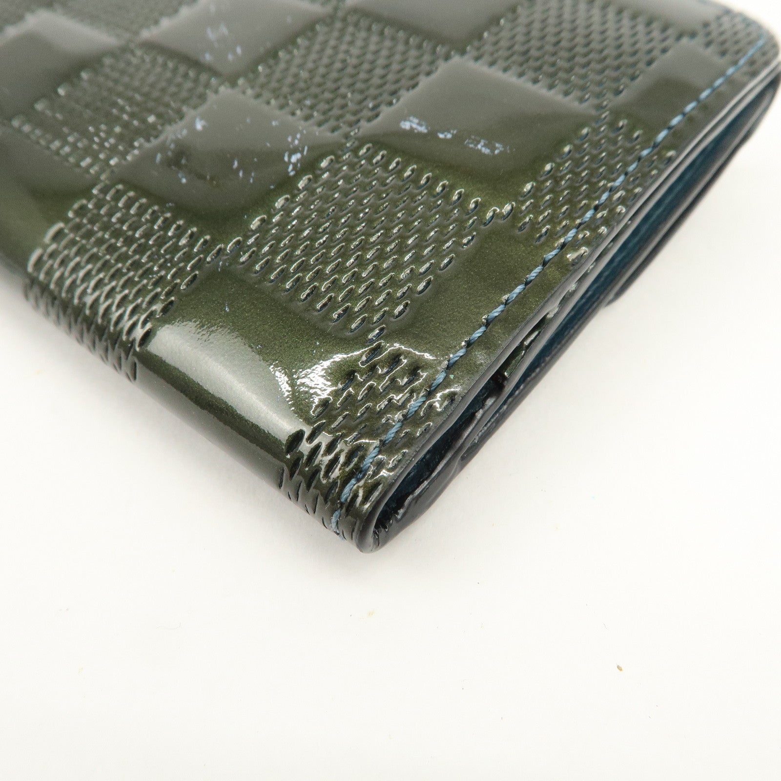 Louis Vuitton Damier Vernis Ludlow Coin Case Petrol Blue M92136
