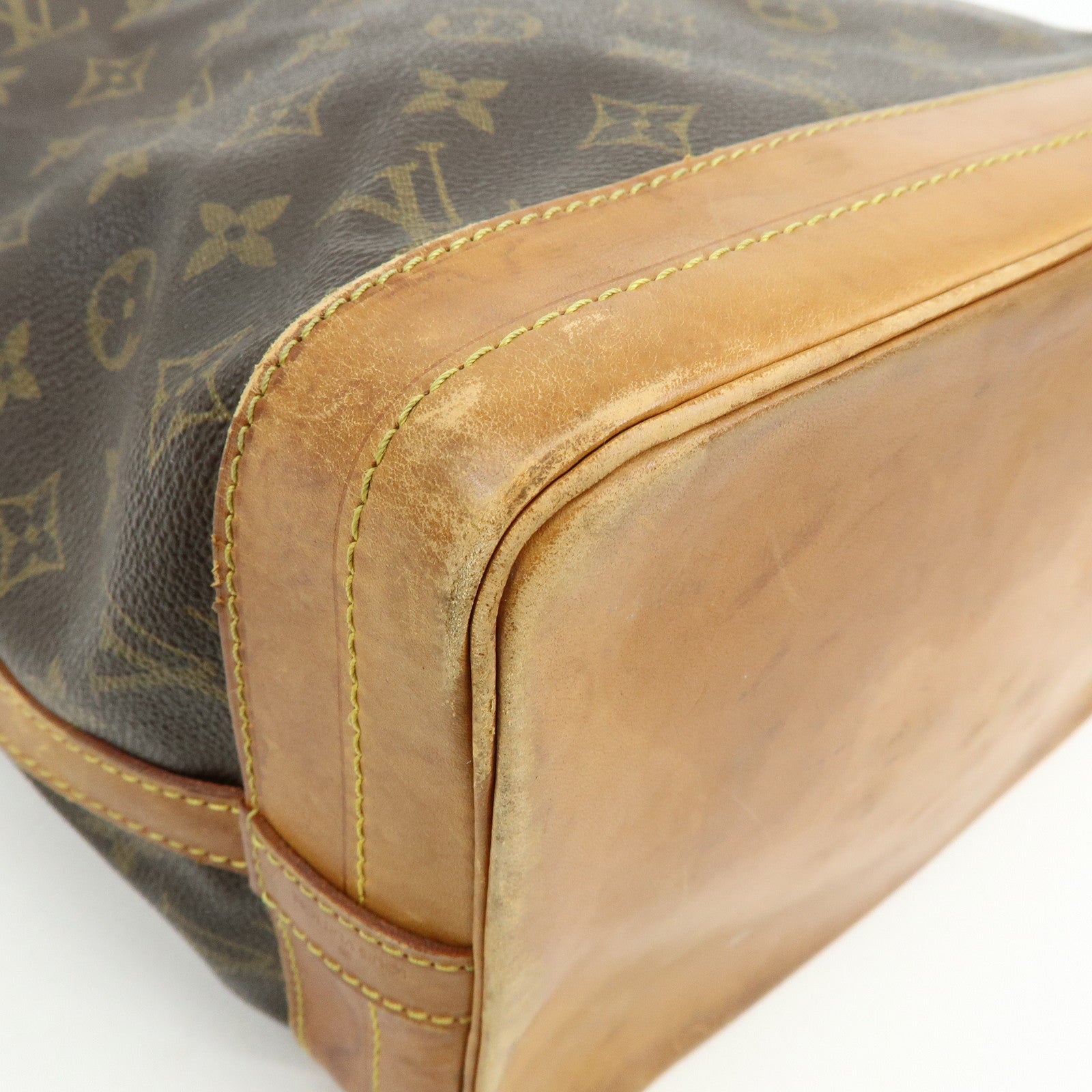 Louis Vuitton Monogram Noe Canvas Leather Shoulder Bag Brown M42224