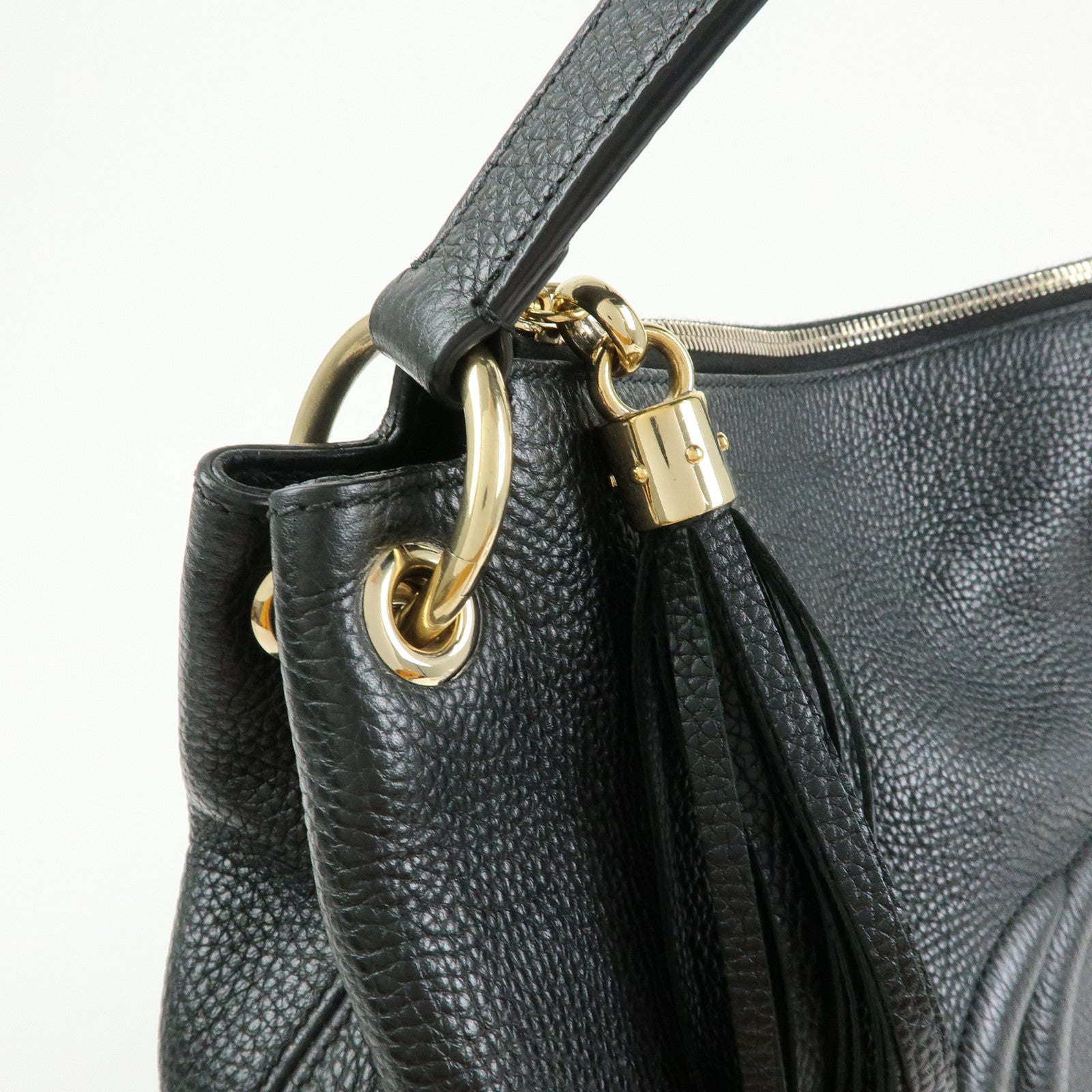 GUCCI Interlocking G Soho Leather 2Way Bag Hand Bag Black 536194