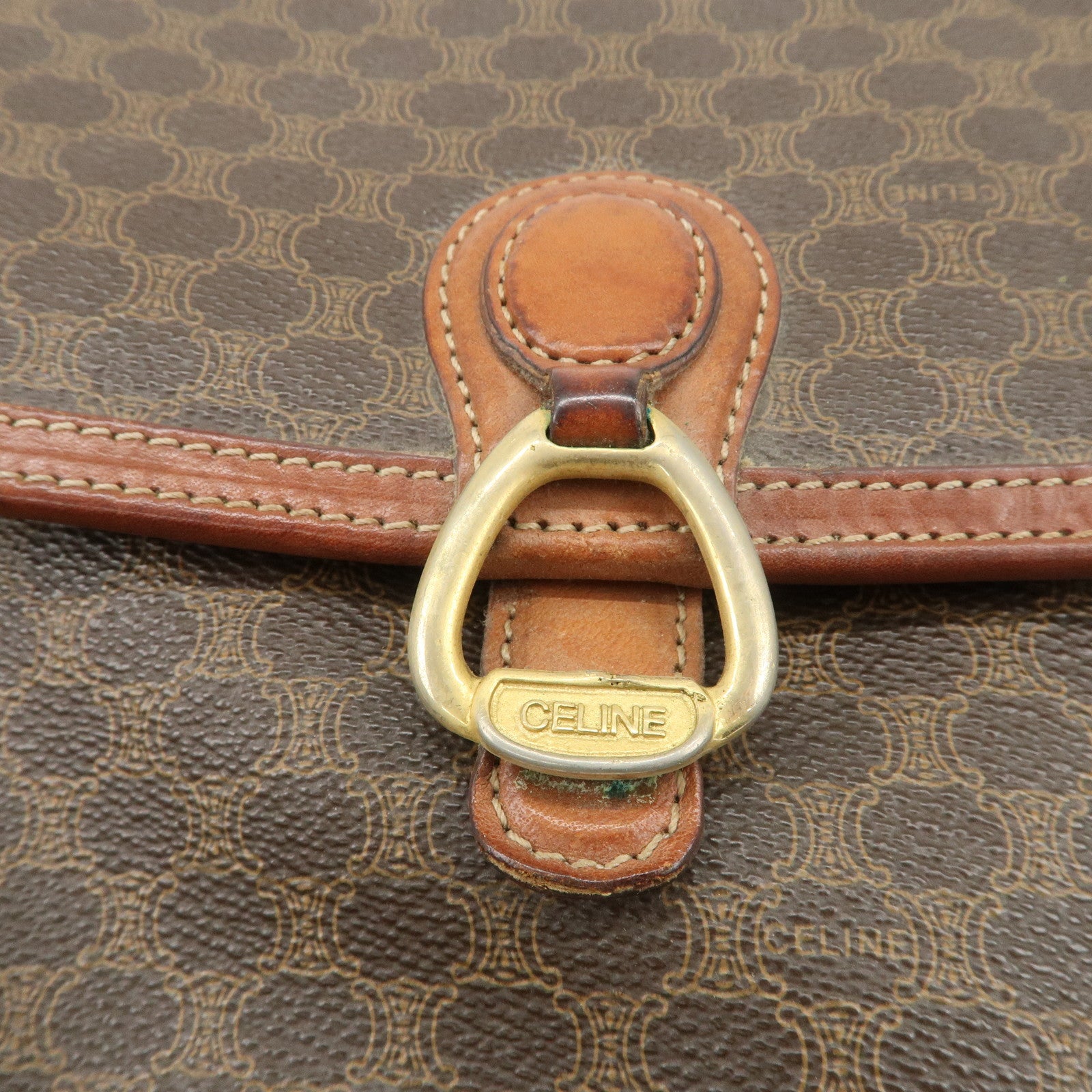 CELINE Macadam PVC Leather Shoulder Bag Crossbody Bag