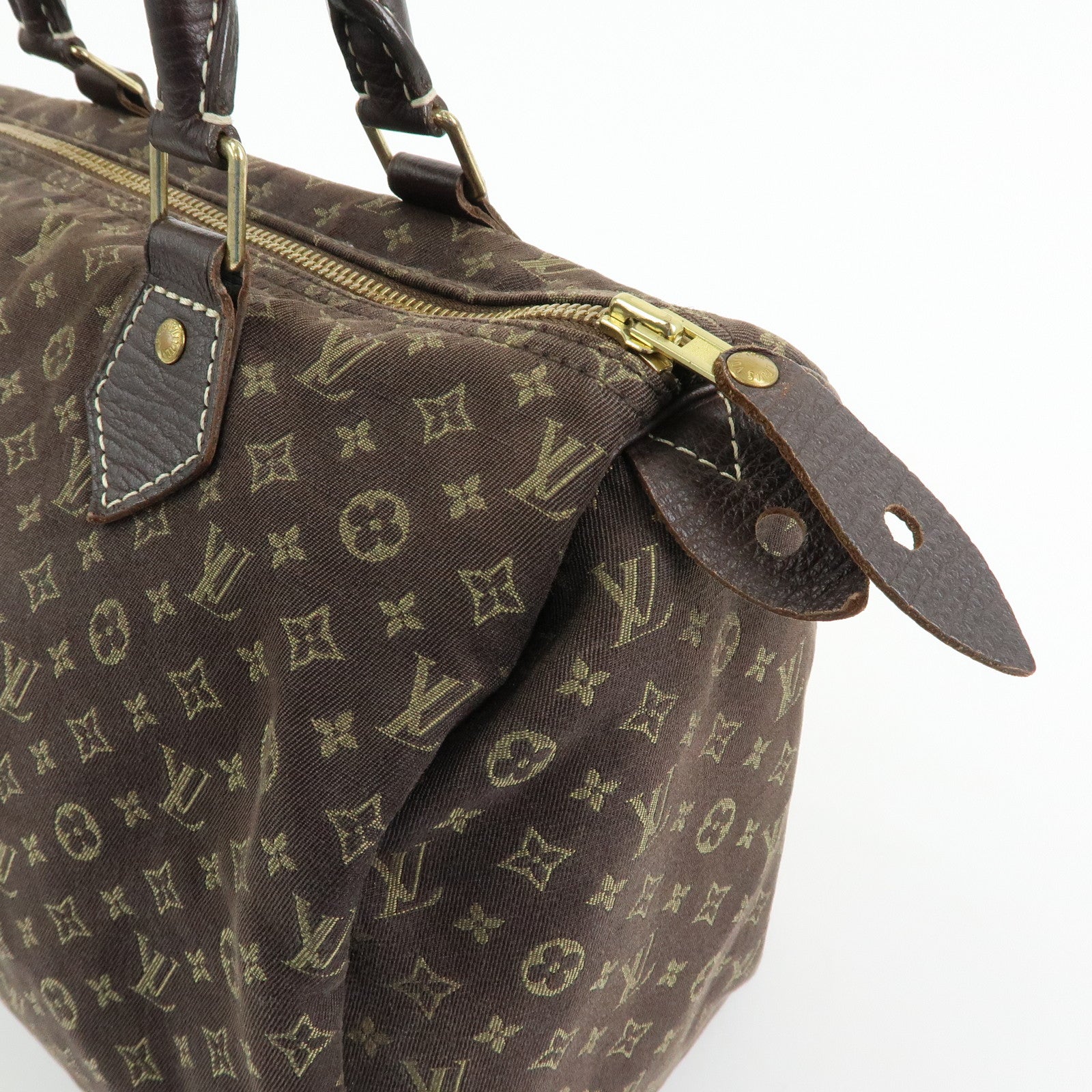 Louis Vuitton Monogram Mini Lin Speedy 30 Boston Bag Ebene M95224