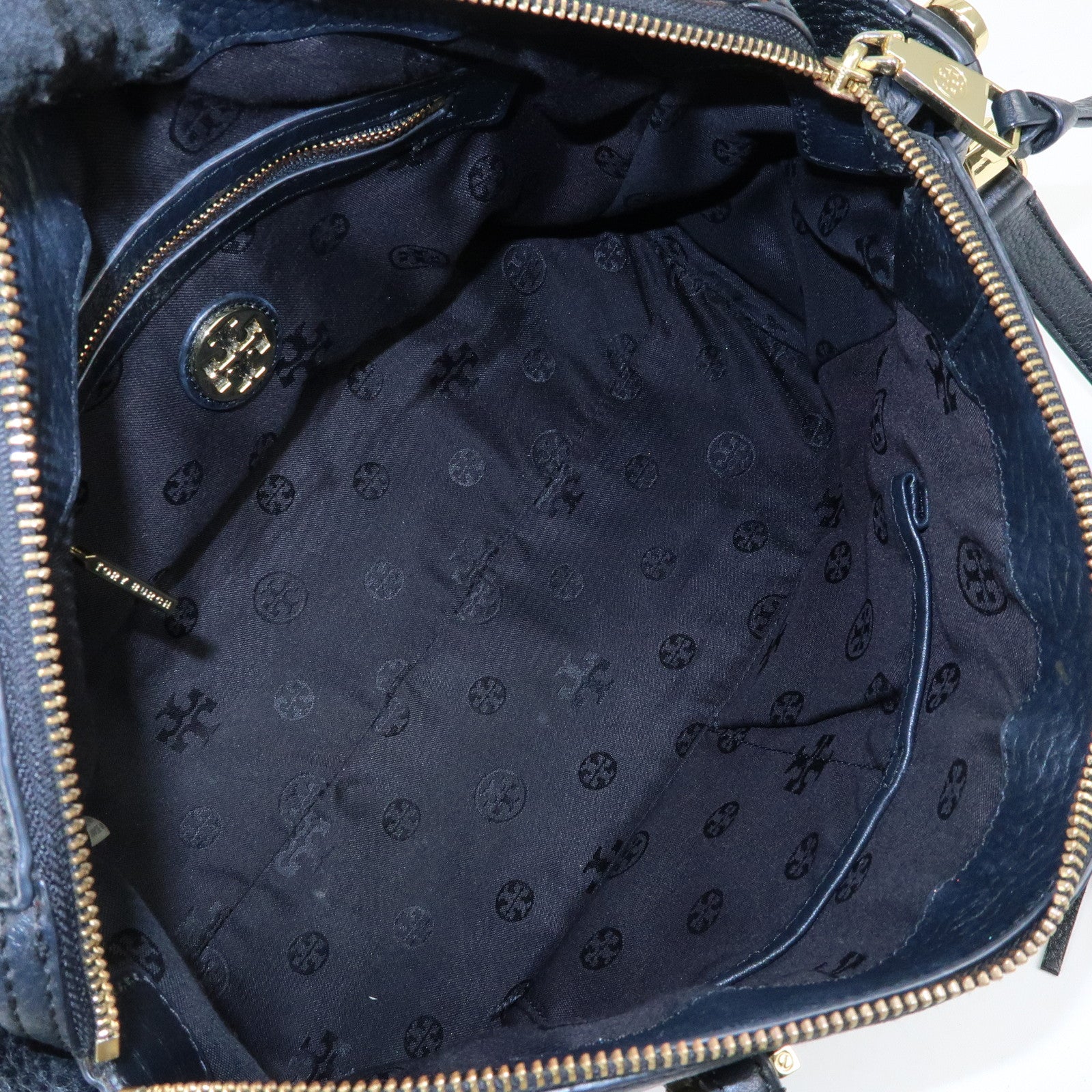 TORY BURCH Double T Leather 2Way Bag Shoulder Hand Bag Black