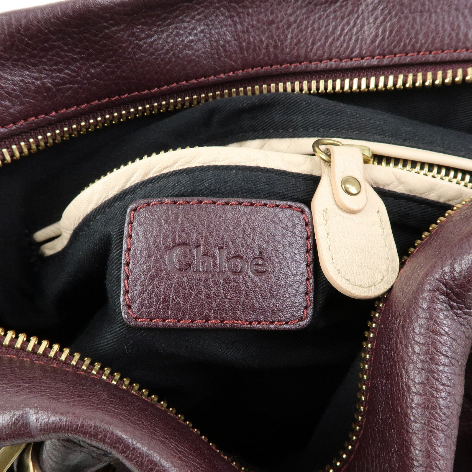 Chloe Paraty Leather 2Way Bag Shoulder Bag Hand Bag Purple