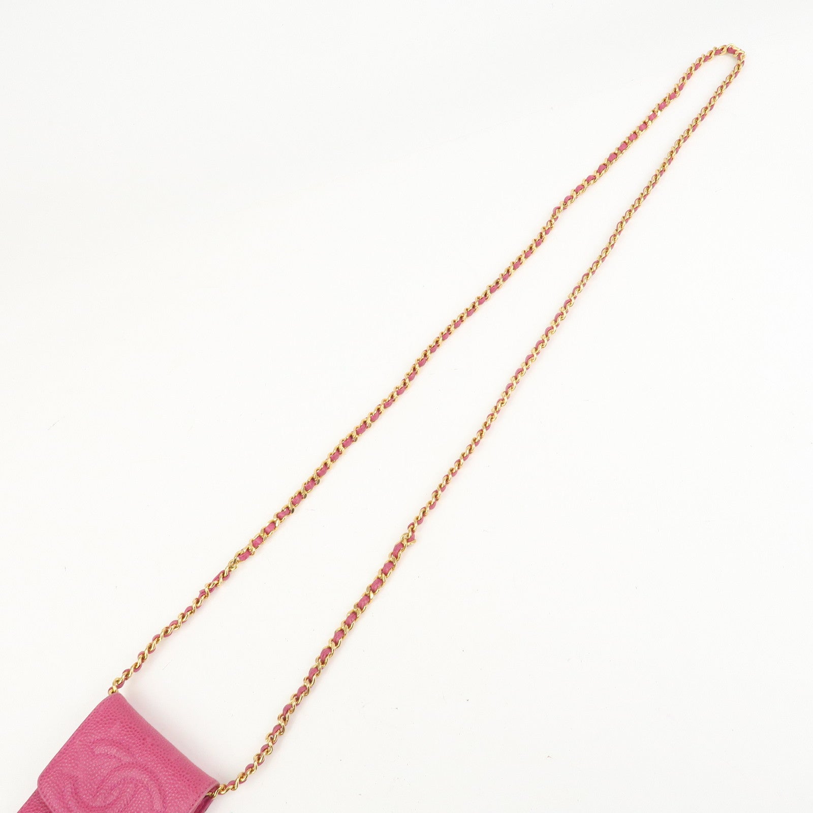 CHANEL COCO Mark Caviarskin Small Shoulder Bag Phone Bag Pink Gold