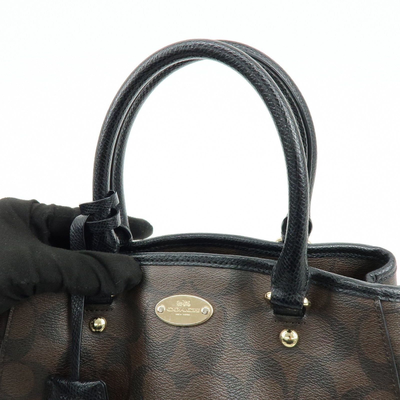 COACH Signature Margot Set of 2 PVC Leather Shoulder Hand Bag Brown