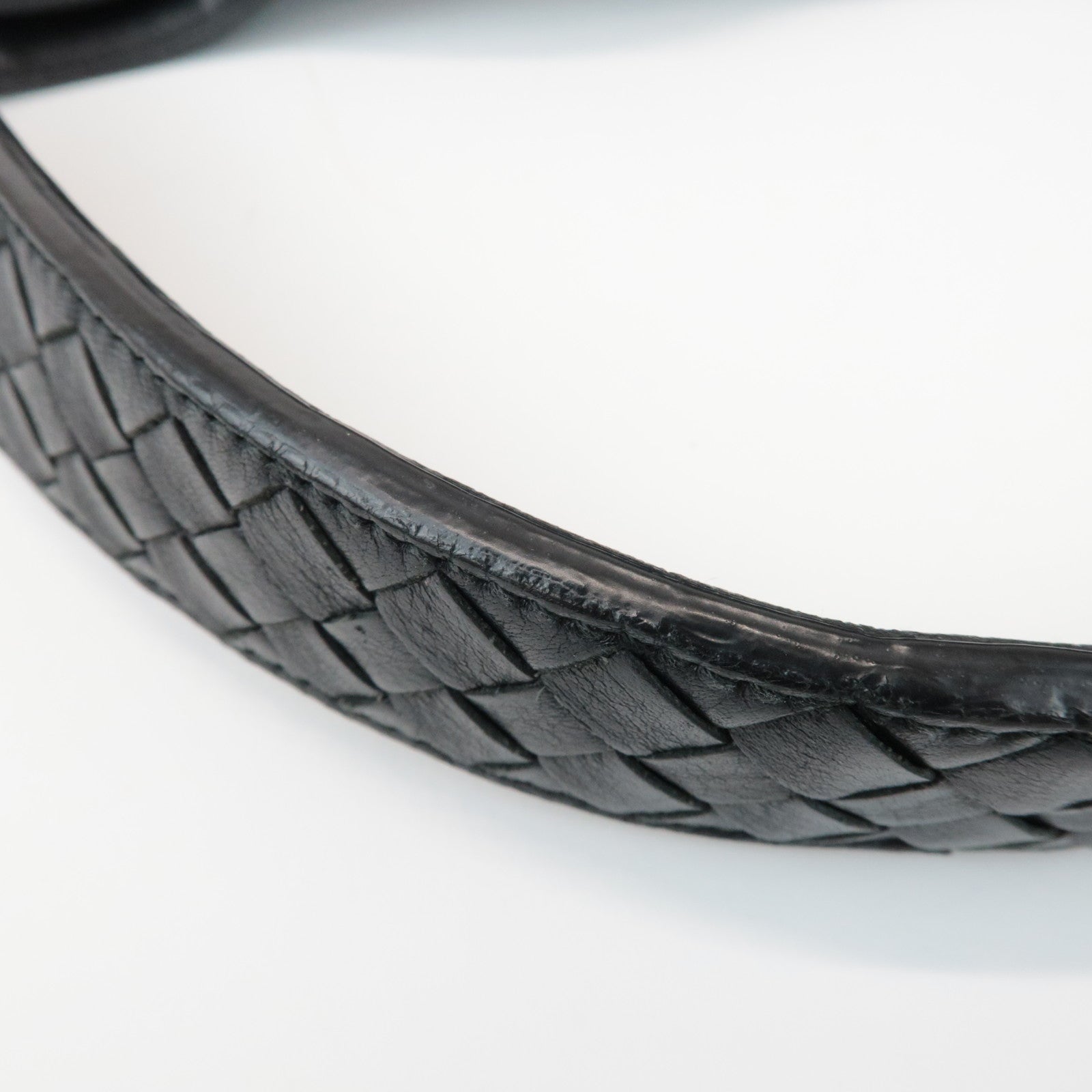 BOTTEGA VENETA Intrecciato Leather Shoulder Bag Black