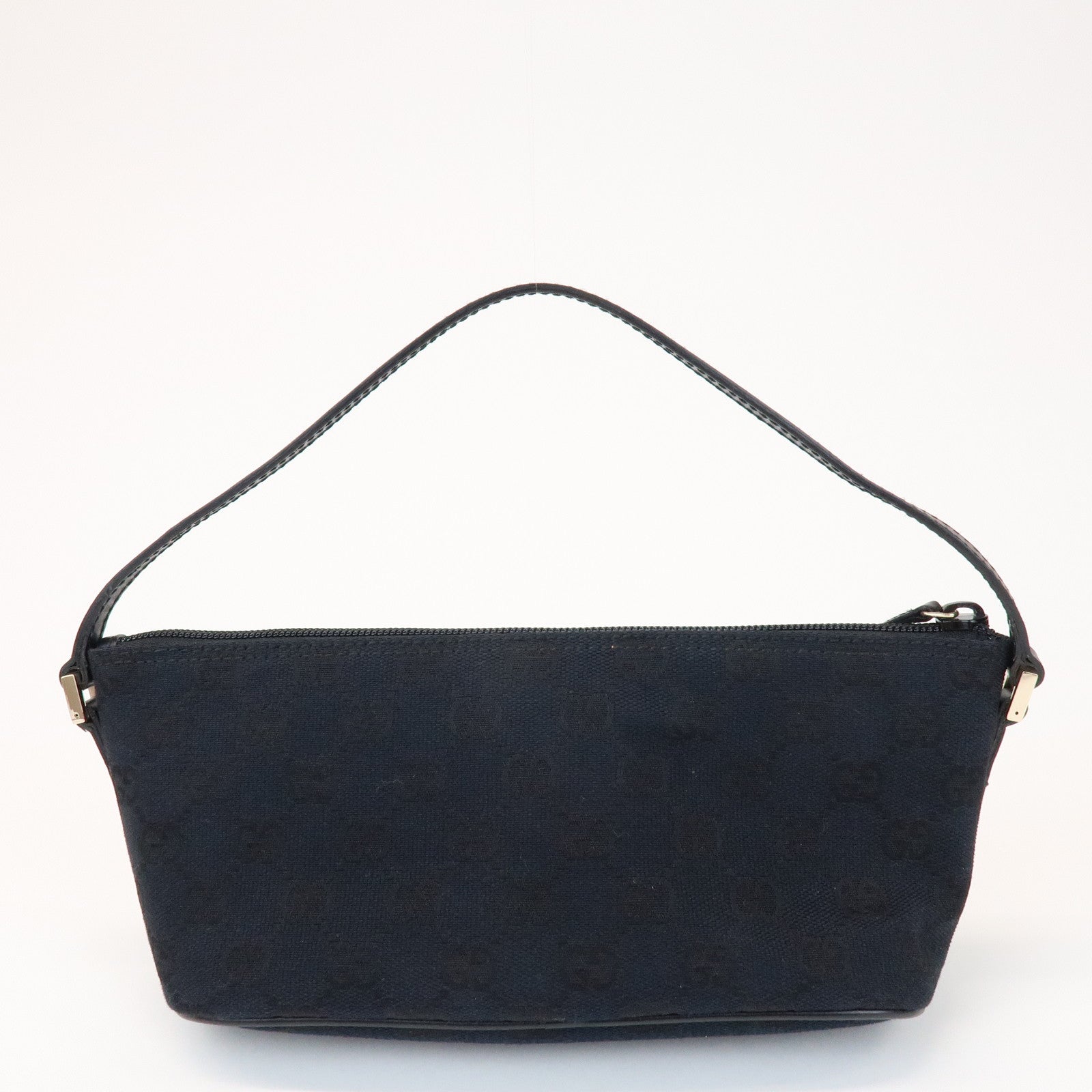 GUCCI Boat Bag GG Canvas Leather Accessory Pouch Hand Bag 039・1103