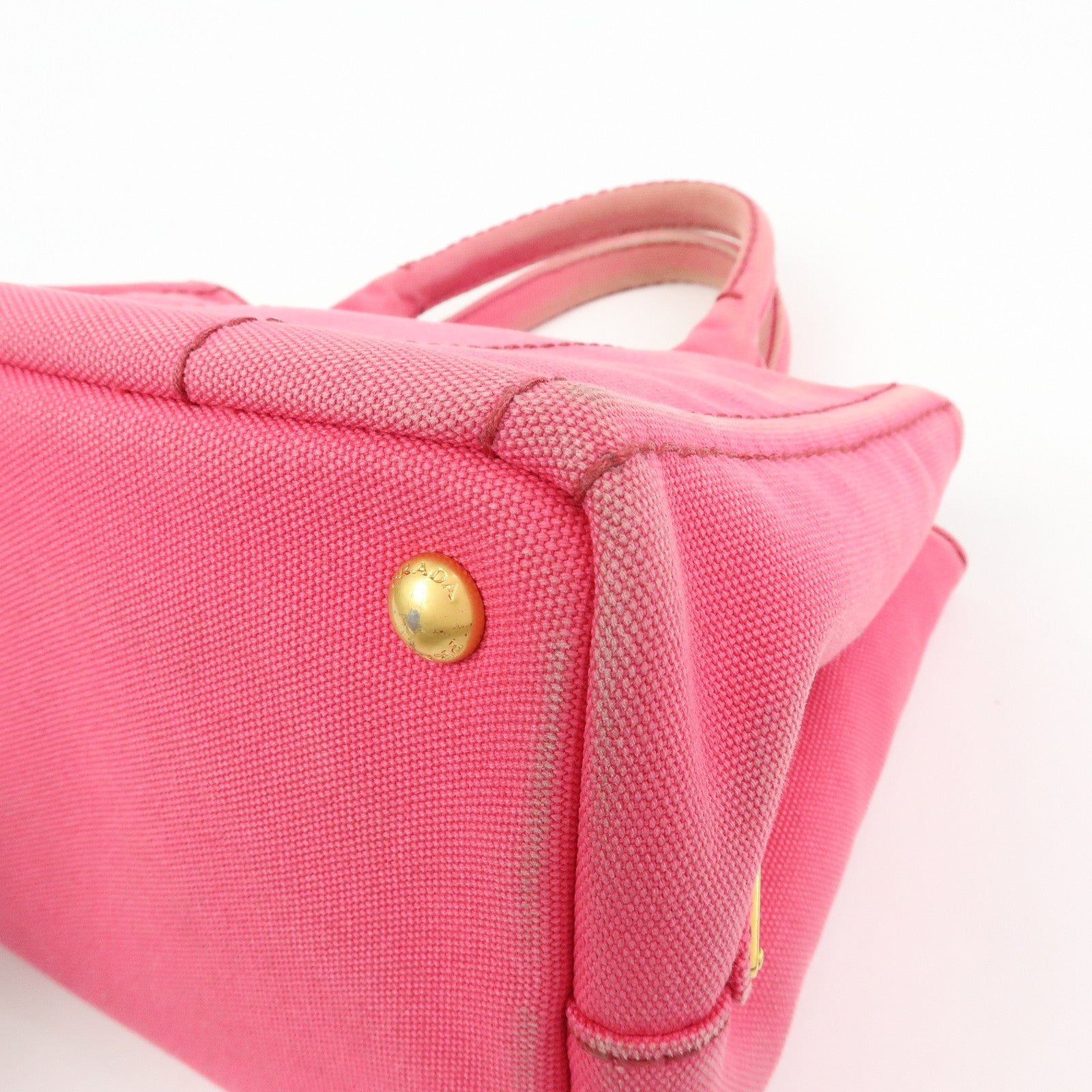 PRADA Canapa Mini Canvas 2Way Bag Hand Bag Pink 1BG439