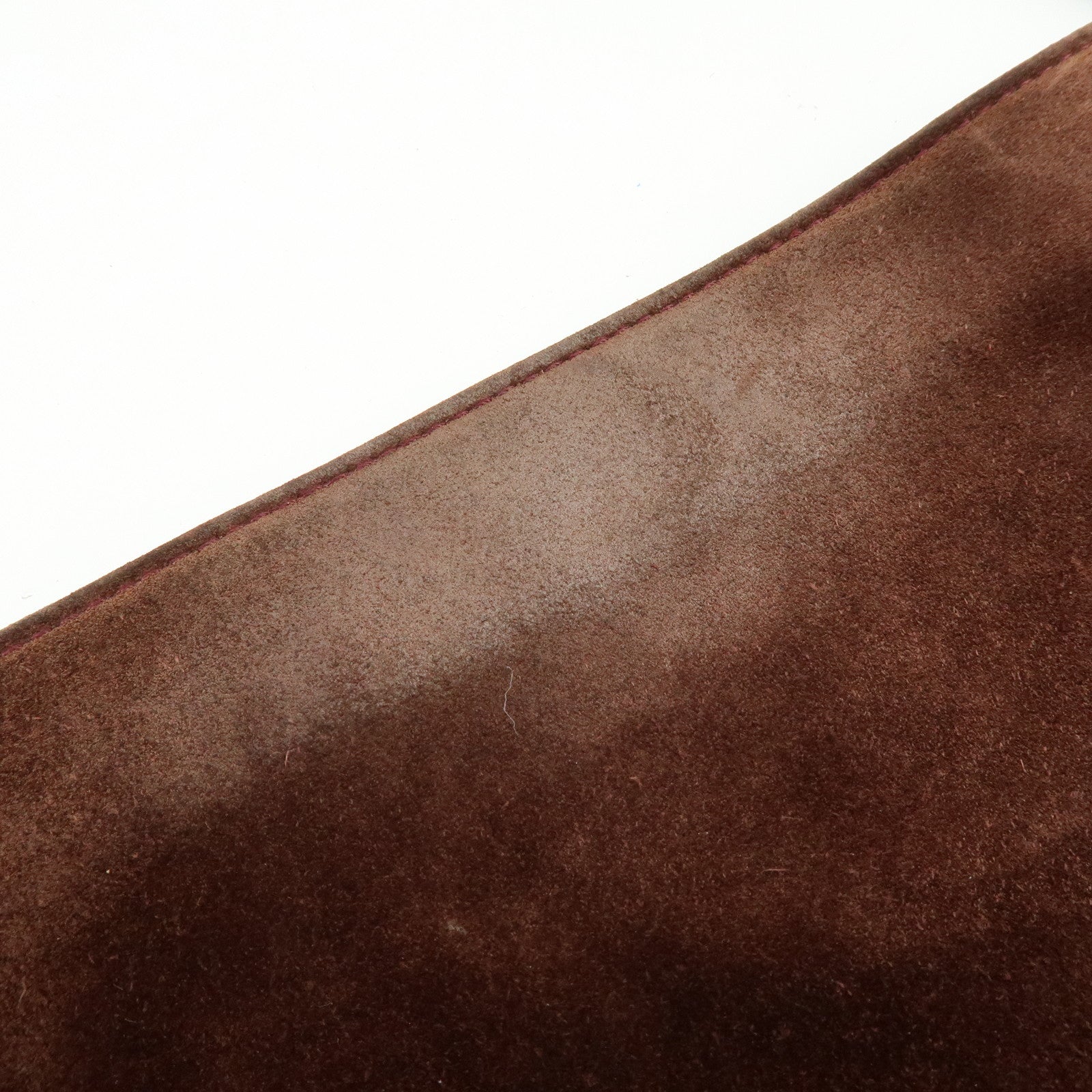 GUCCI Suede Wood Shoulder Bag Crossbody Bag Brown 002・1705