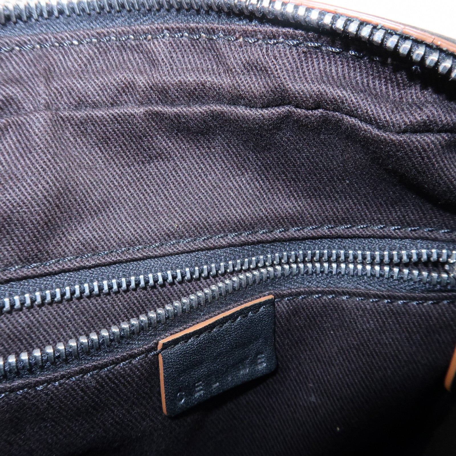 CELINE Macadam Canvas Leather Shoulder Bag Crossbody Bag Black