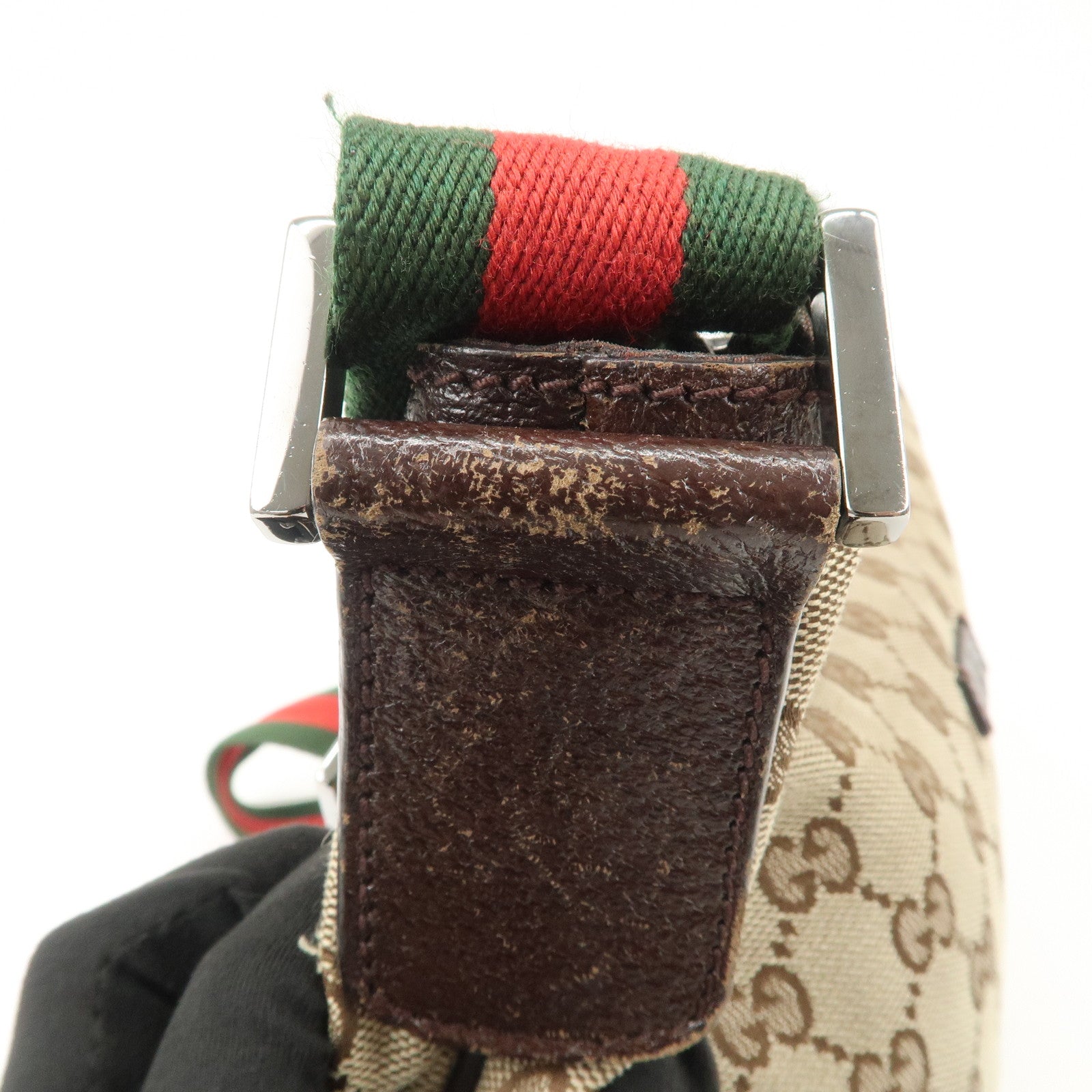 GUCCI Sherry GG Canvas Leather Shoulder Bag Beige Brown 181092 Used