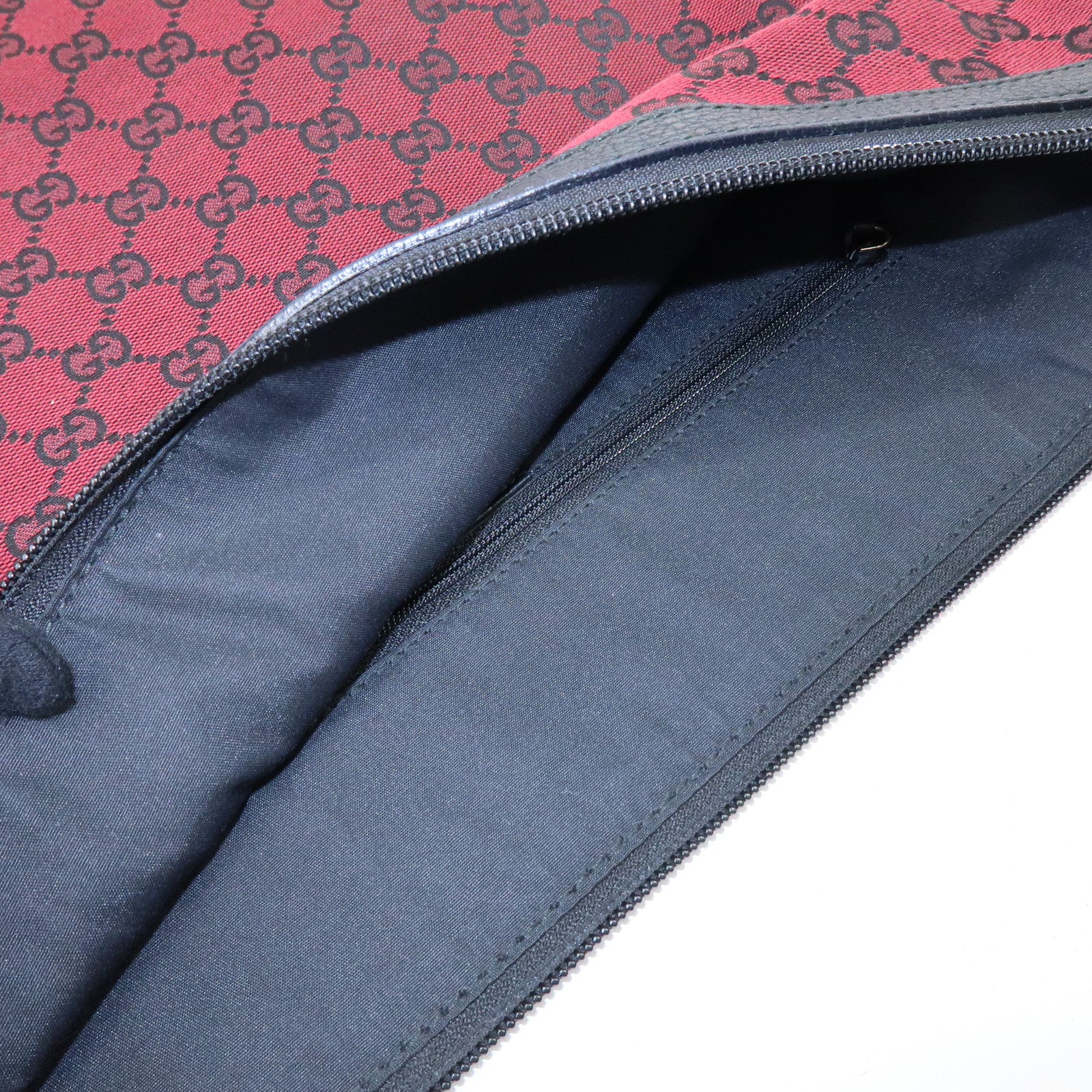 GUCCI GG Canvas Leather Shoulder Bag Crossbody Bag Red Black 272380