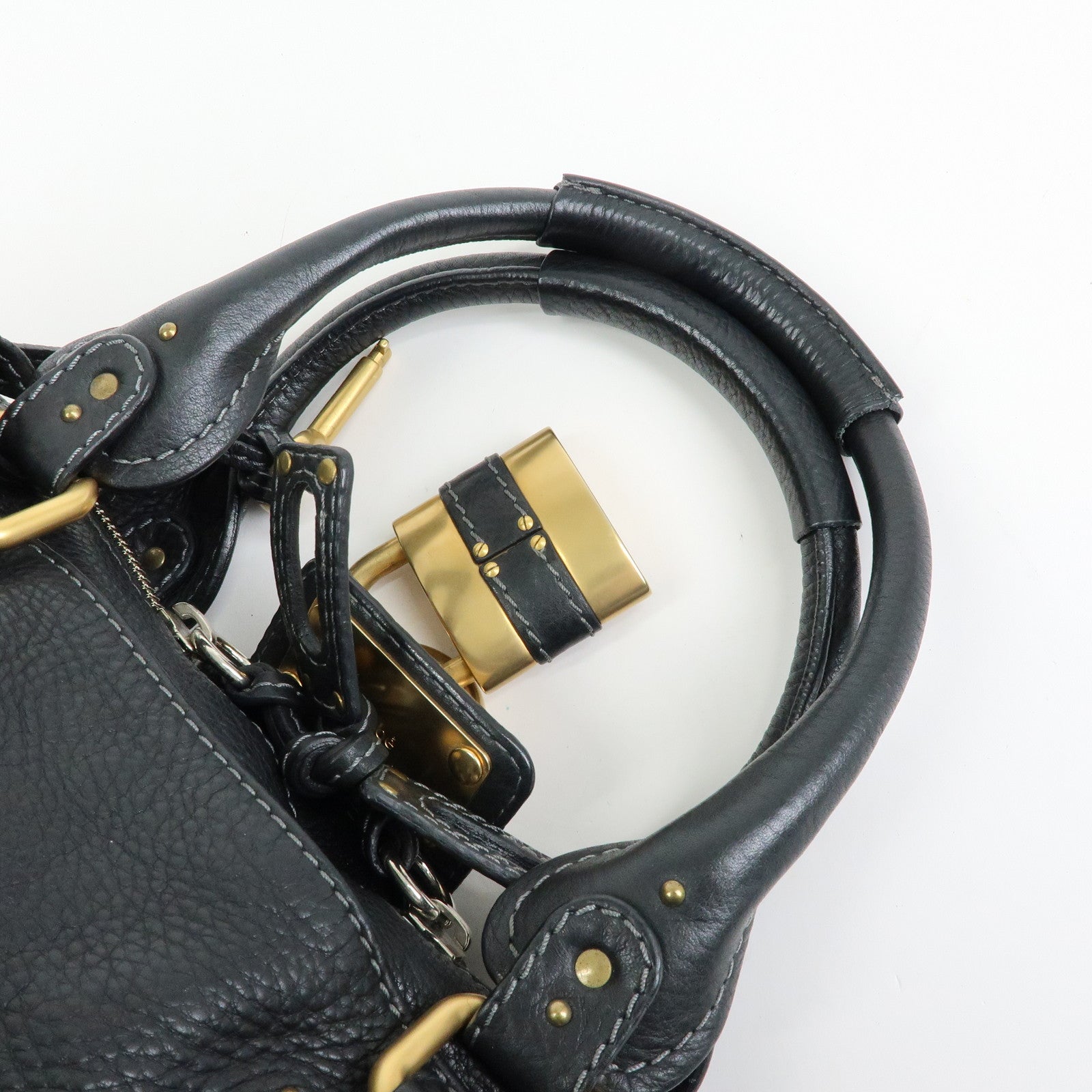 Chloe Paddington Leather Tote Bag Shoulder Bag Hand Bag Black